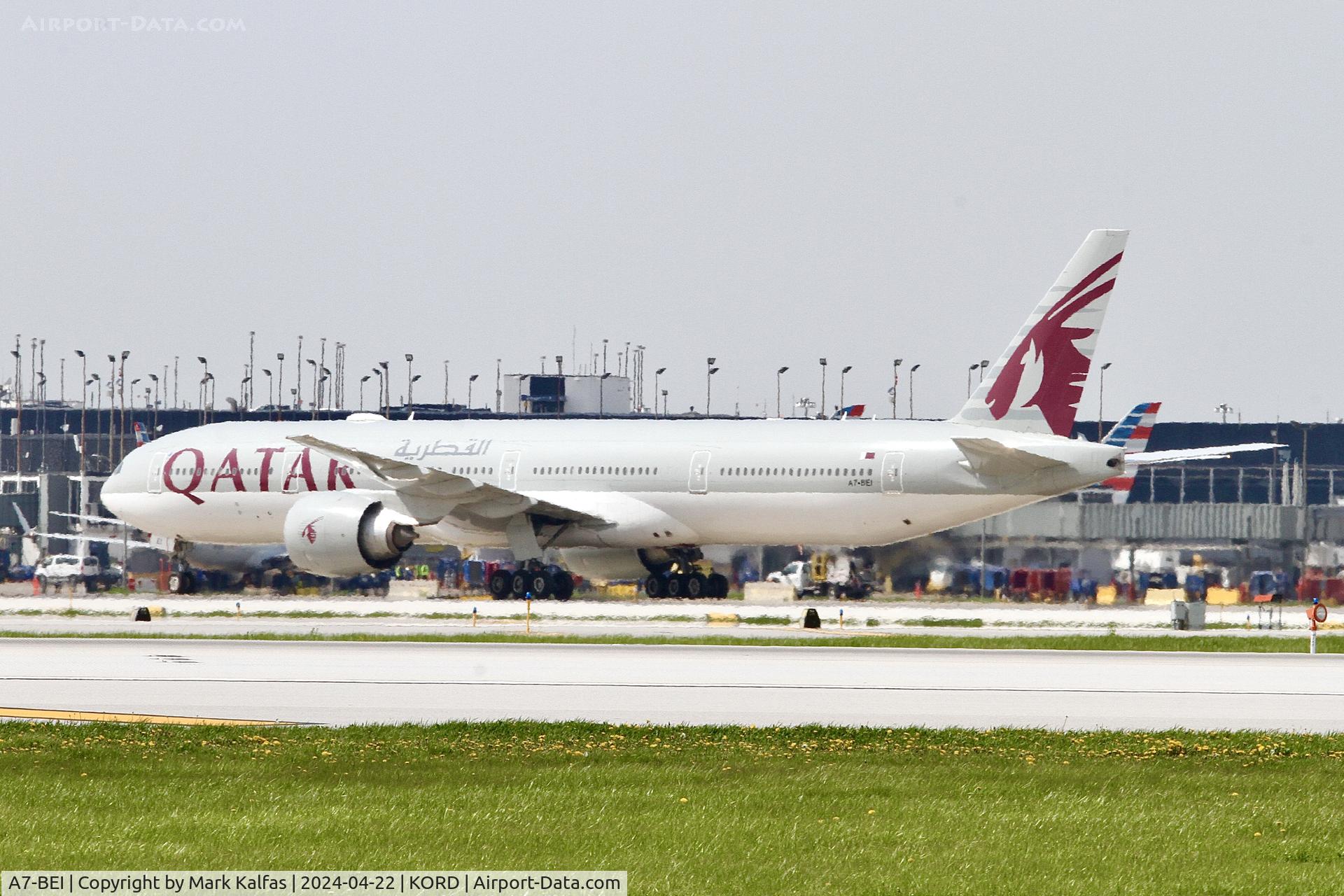 A7-BEI, 2016 Boeing 777-3DZ/ER C/N 60335, B77W Qatar Airways Boeing 777-3DZ/ER  A7-BEI at KORD.