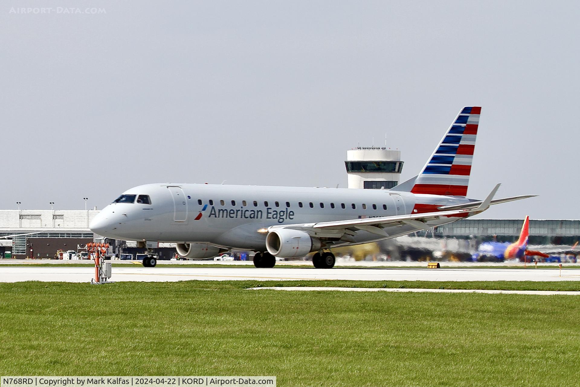 N768RD, 2008 Embraer 170LR (ERJ-170-100LR) C/N 17000230, E170 Envoy/ American Eagle EMBRAER ERJ 170-100 LR N768RD departing 22L KORD