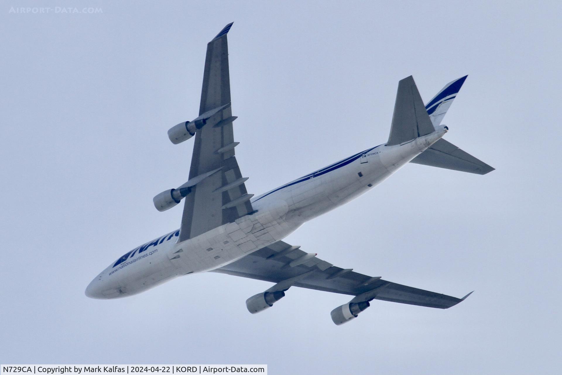 N729CA, 1991 Boeing 747-412/BCF C/N 25068, B744 National Airlines Boeing 747-412/BCF N729CA 6,000' over O'Hare