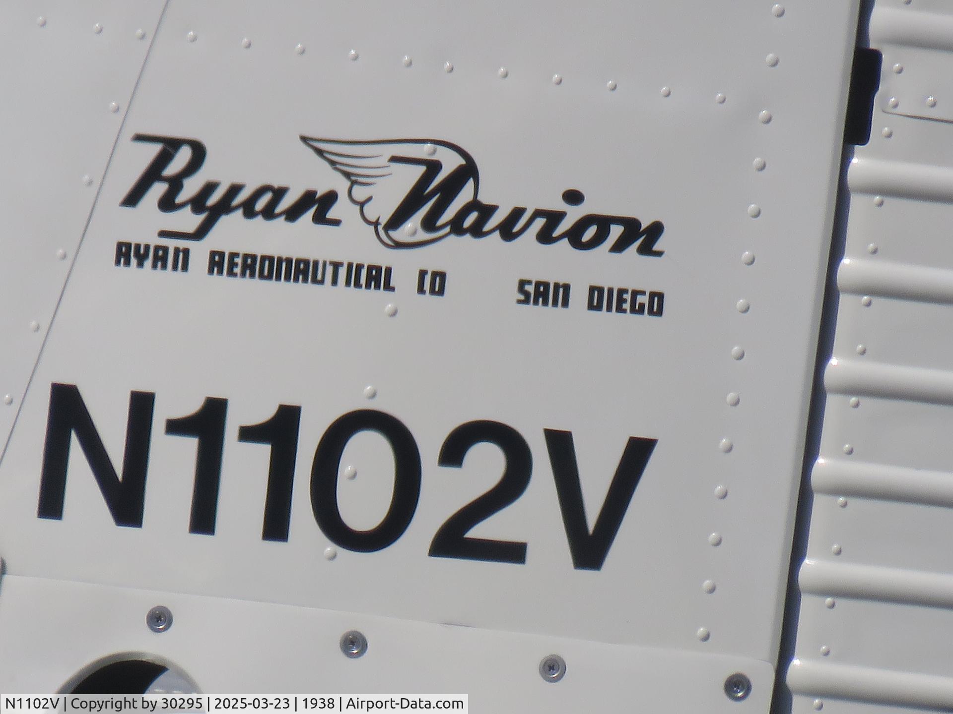 N1102V, 1947 North American L-17 (Navion A) C/N NAV-4-2089, Information on the tail