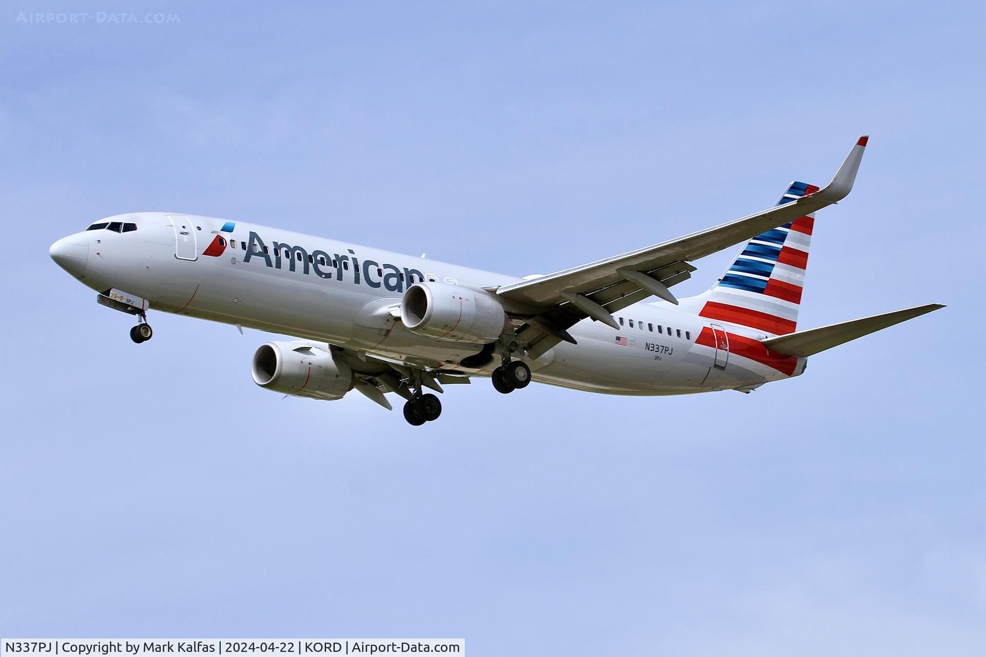 N337PJ, 2017 Boeing 737-823 C/N 33345, B738 American Airlines Boeing 737-823 N337PJ arriving on 28C KORD