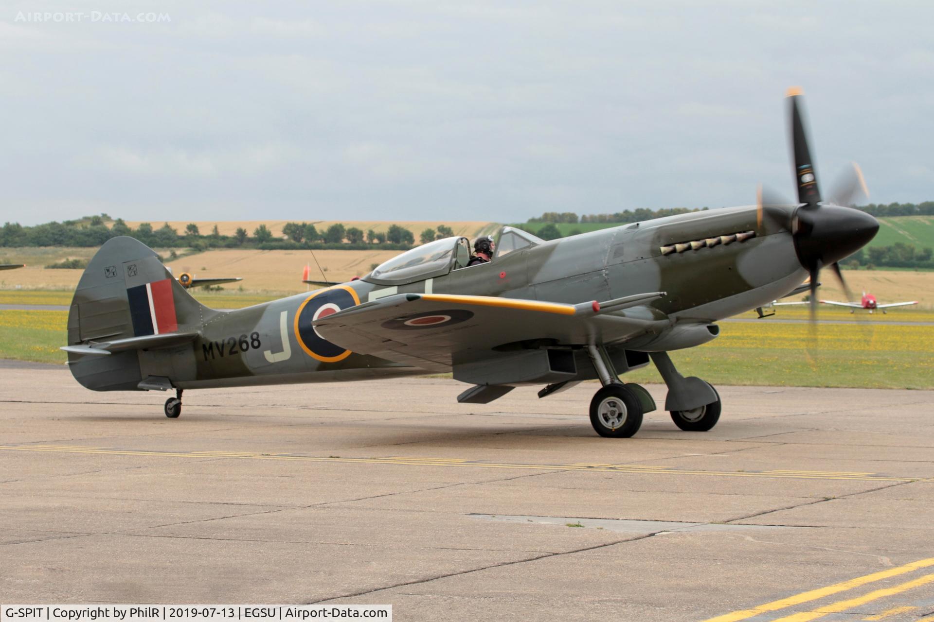 G-SPIT, 1944 Supermarine 379 Spitfire FR.XIV C/N 6S/649205, MV268 (G-SPIT MV293) 1944 VS Spitfire XIV Duxforf 13.07.19