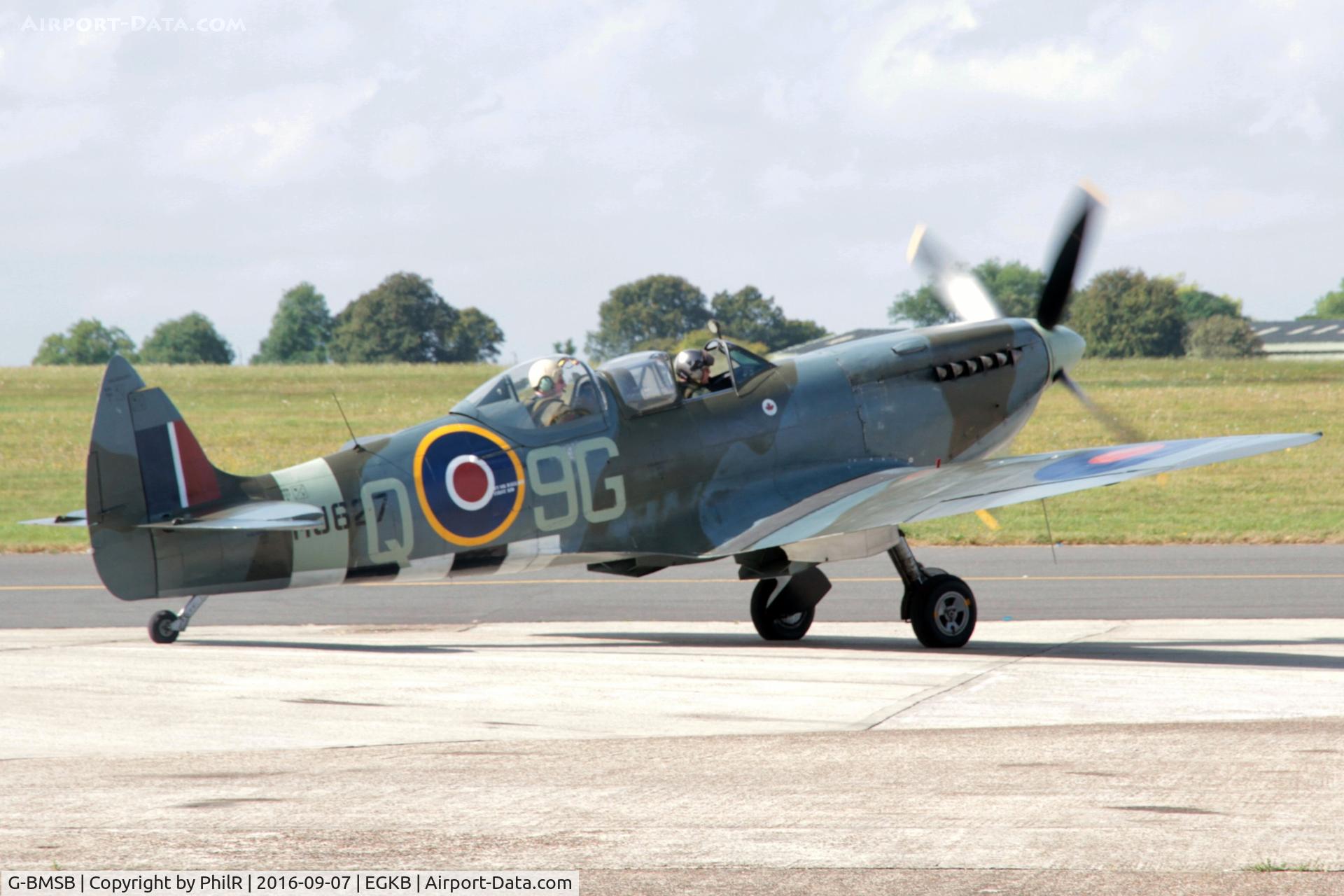 G-BMSB, 1943 Supermarine 361 Spitfire T.IX C/N CBAF.7722, MJ627 (G-ASOZ, G-BMSB) 1943 VS Spitfire TlX RAF Heritage Hangar Biggin Hill 