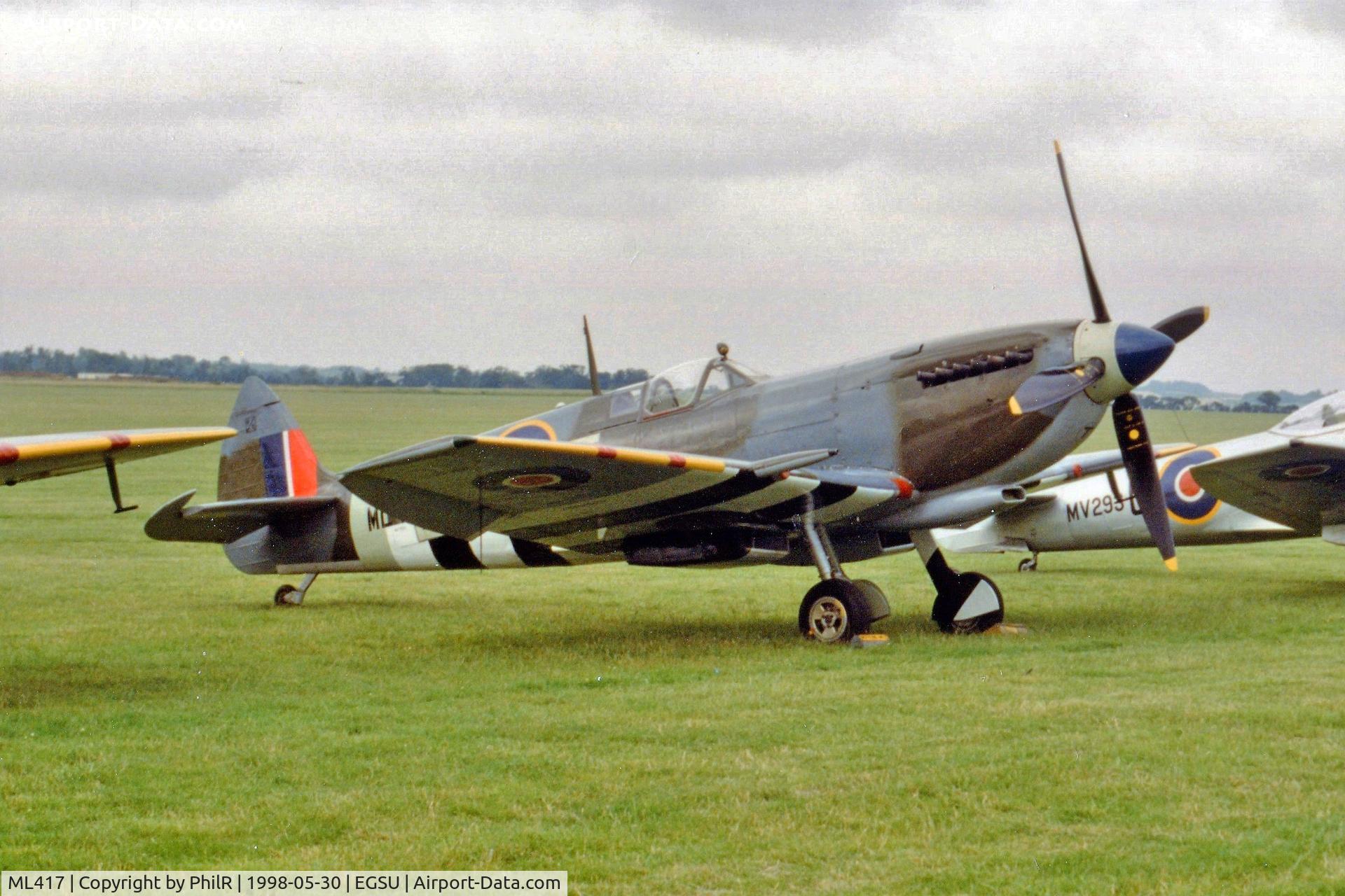 ML417, 1944 Supermarine 509 Spitfire TR.9 C/N 6S/735188, ML417 (G-BJSG) 1944 VS Spitfire LFIXE RAF Duxford 05.98