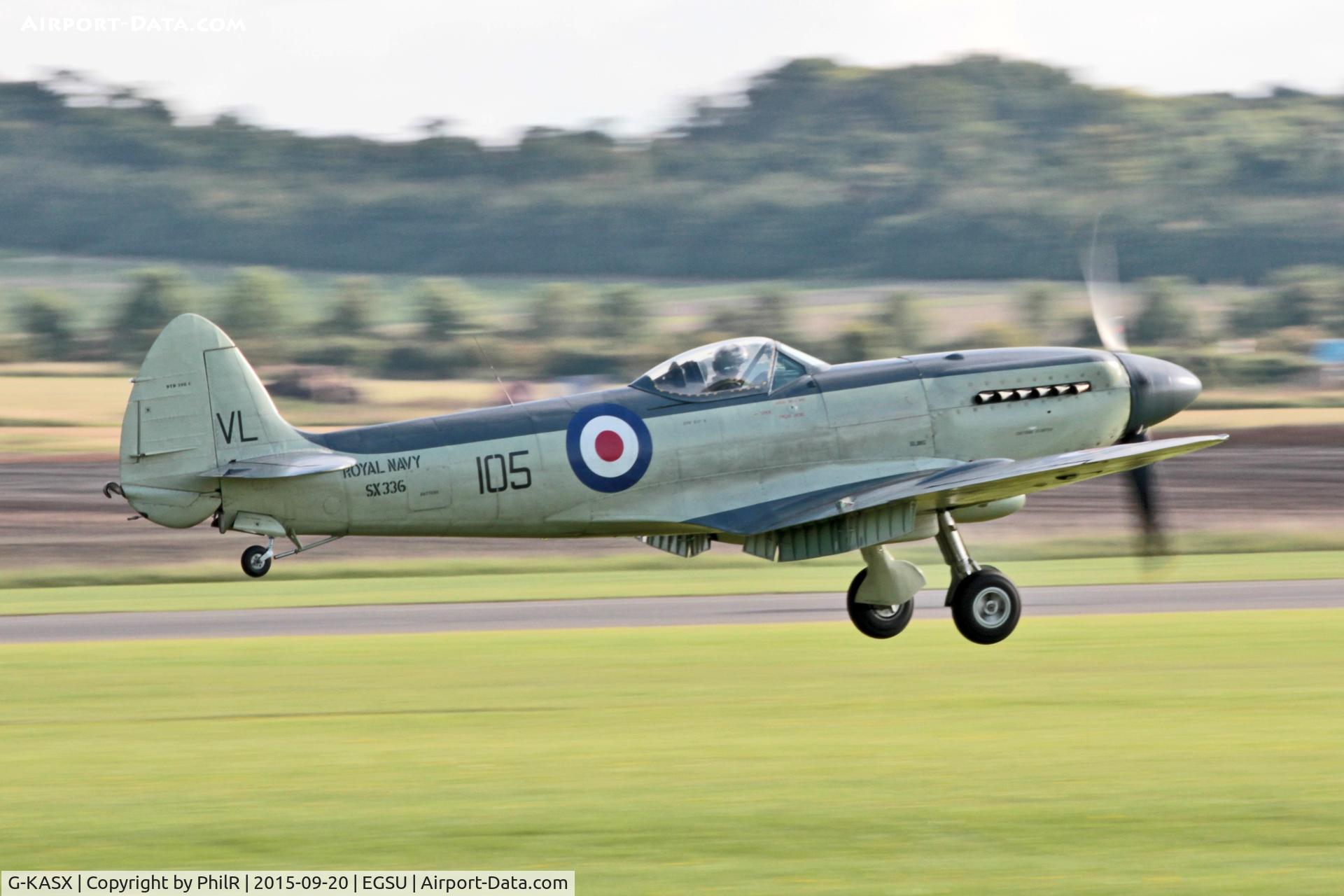 G-KASX, 1946 Supermarine 395 Seafire F.XVII C/N FLWA 25488, SX336 (G-KASX) 1944 VS Seafire HFlXe RN BoB 75th Anniversary Duxford 