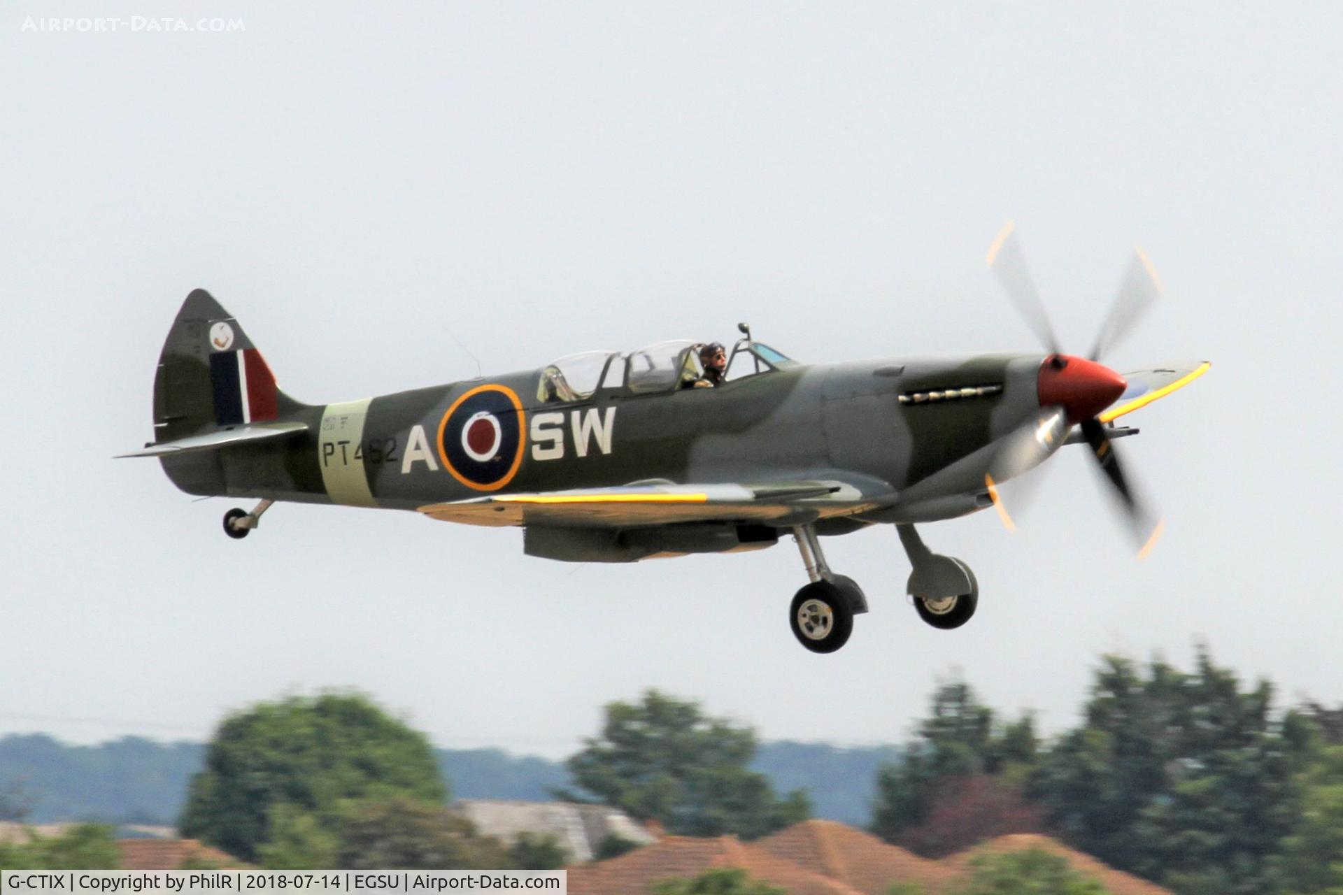 G-CTIX, 1944 Supermarine 509 Spitfire TR.IX (HF.IXe) C/N Not found G-CTIX, PT462 (N462JC G-CTIX) 1944 VS Spitfire T9 RAF Flying Legends Duxford