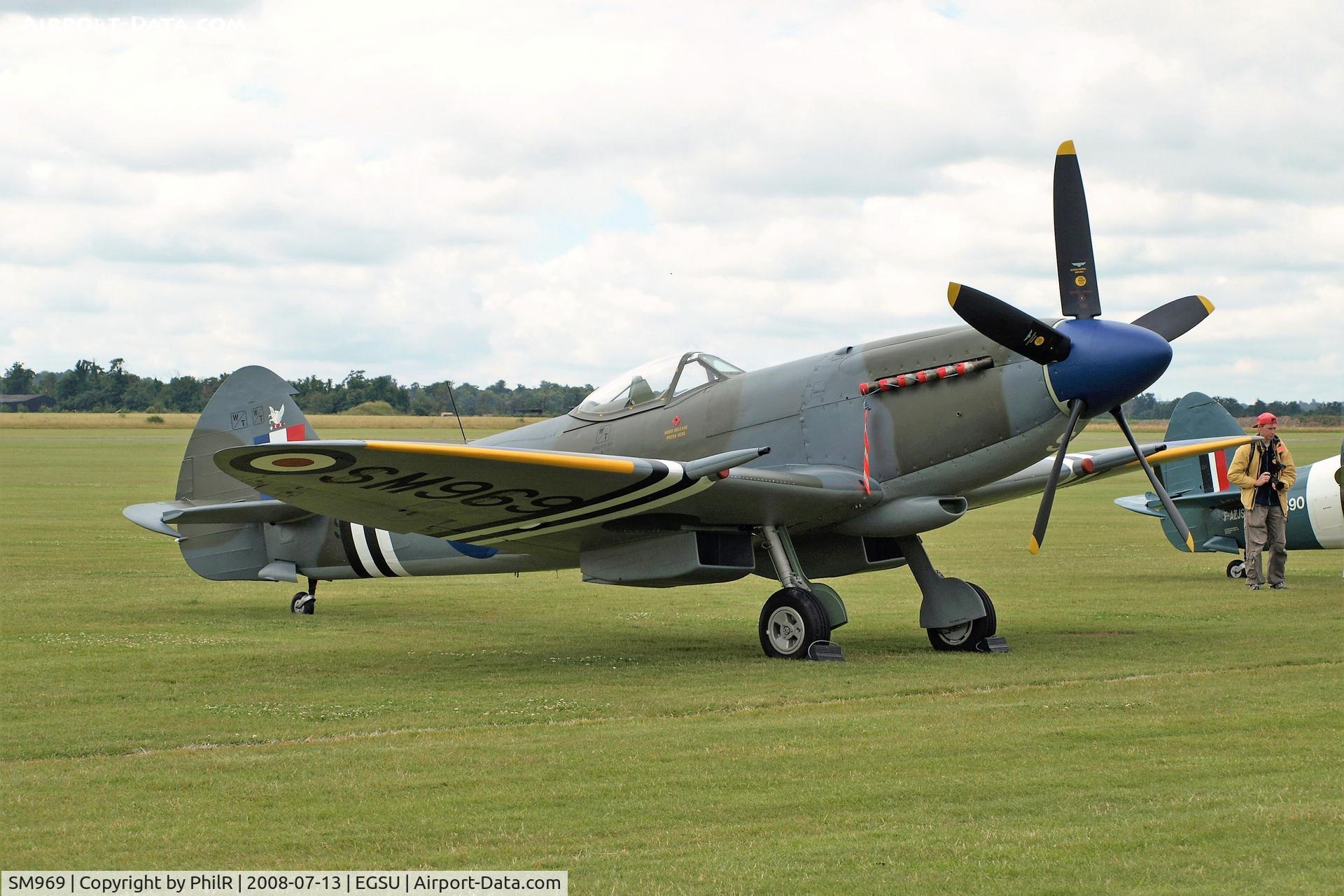 SM969, 1945 Supermarine 394 Spitfire FR.XVIIIe C/N 6S/663052, SM969 (G-BRAF) 1945 VS Spitfire XVIll RAF Duxford 13.07.08