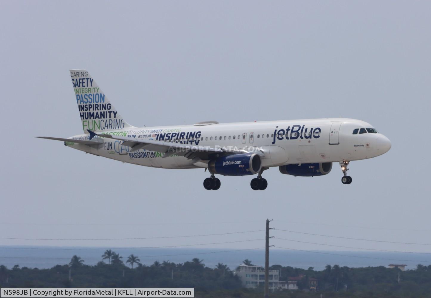 N598JB, 2004 Airbus A320-232 C/N 2314, JBU A320 Inspiring Bluemanity zx dca-fll