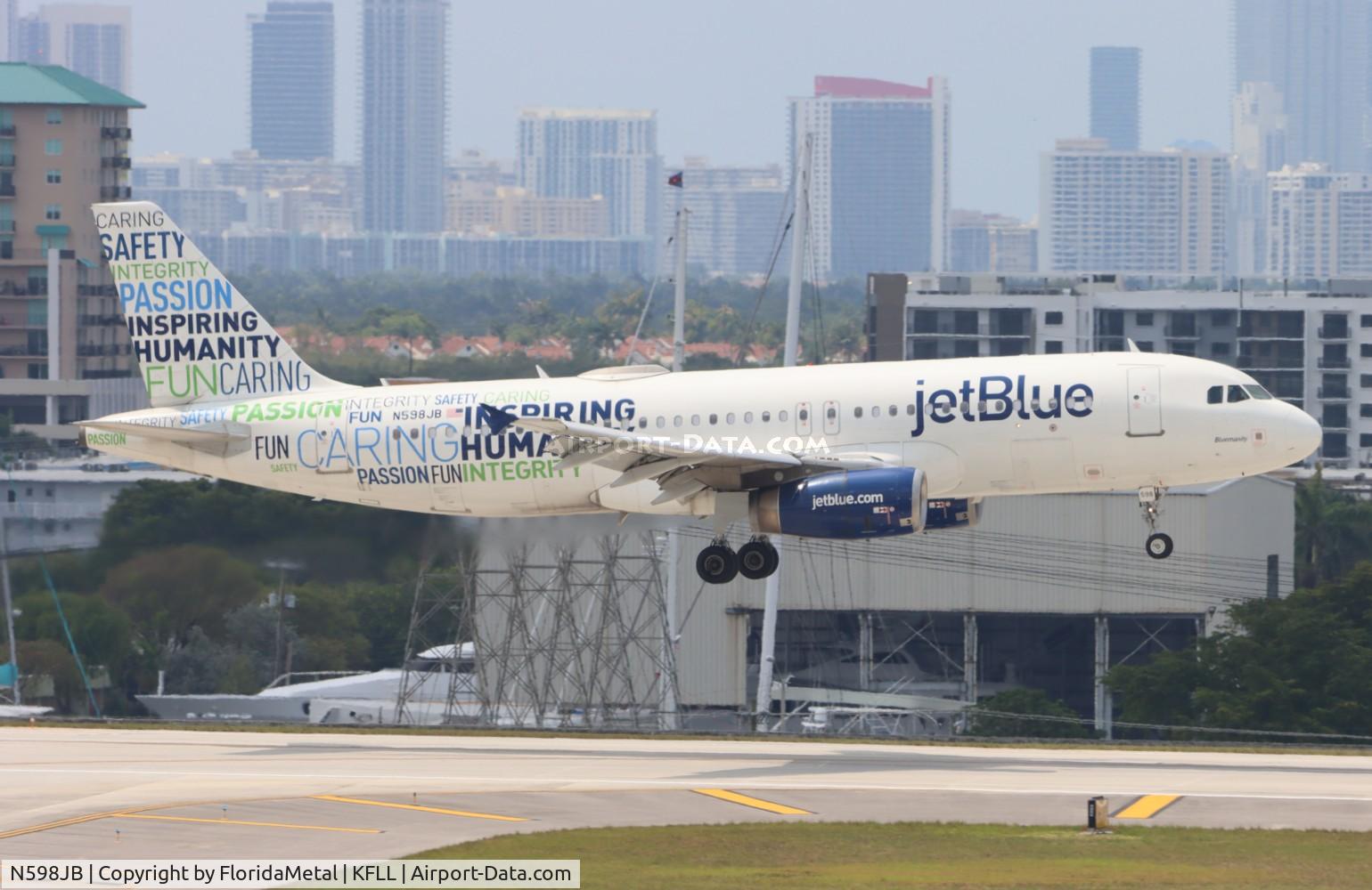 N598JB, 2004 Airbus A320-232 C/N 2314, JBU A320 Inspiring bluemanity zx dca-fll