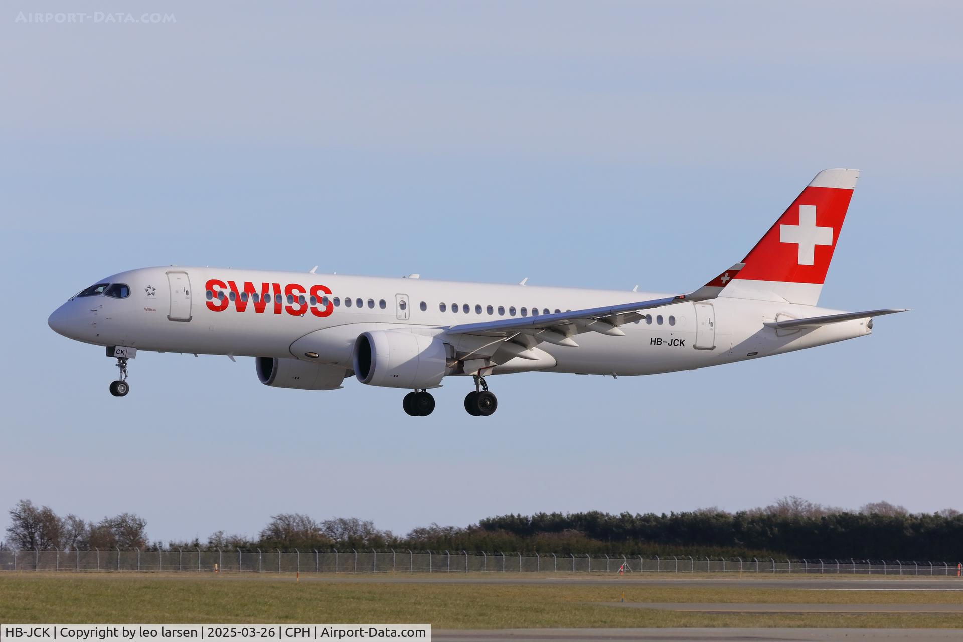 HB-JCK, 2018 Bombardier CSeries CS300 (BD-500-1A11) C/N 55027, Copenhagen 26.3.2025