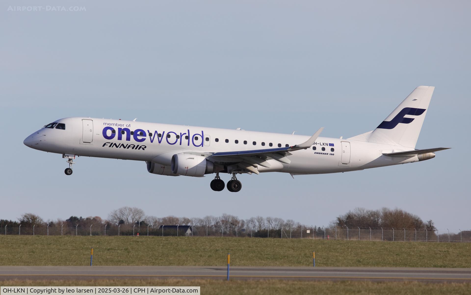 OH-LKN, 2009 Embraer 190LR (ERJ-190-100LR) C/N 19000252, Copenhagen 26.3.2025 landing R-04L