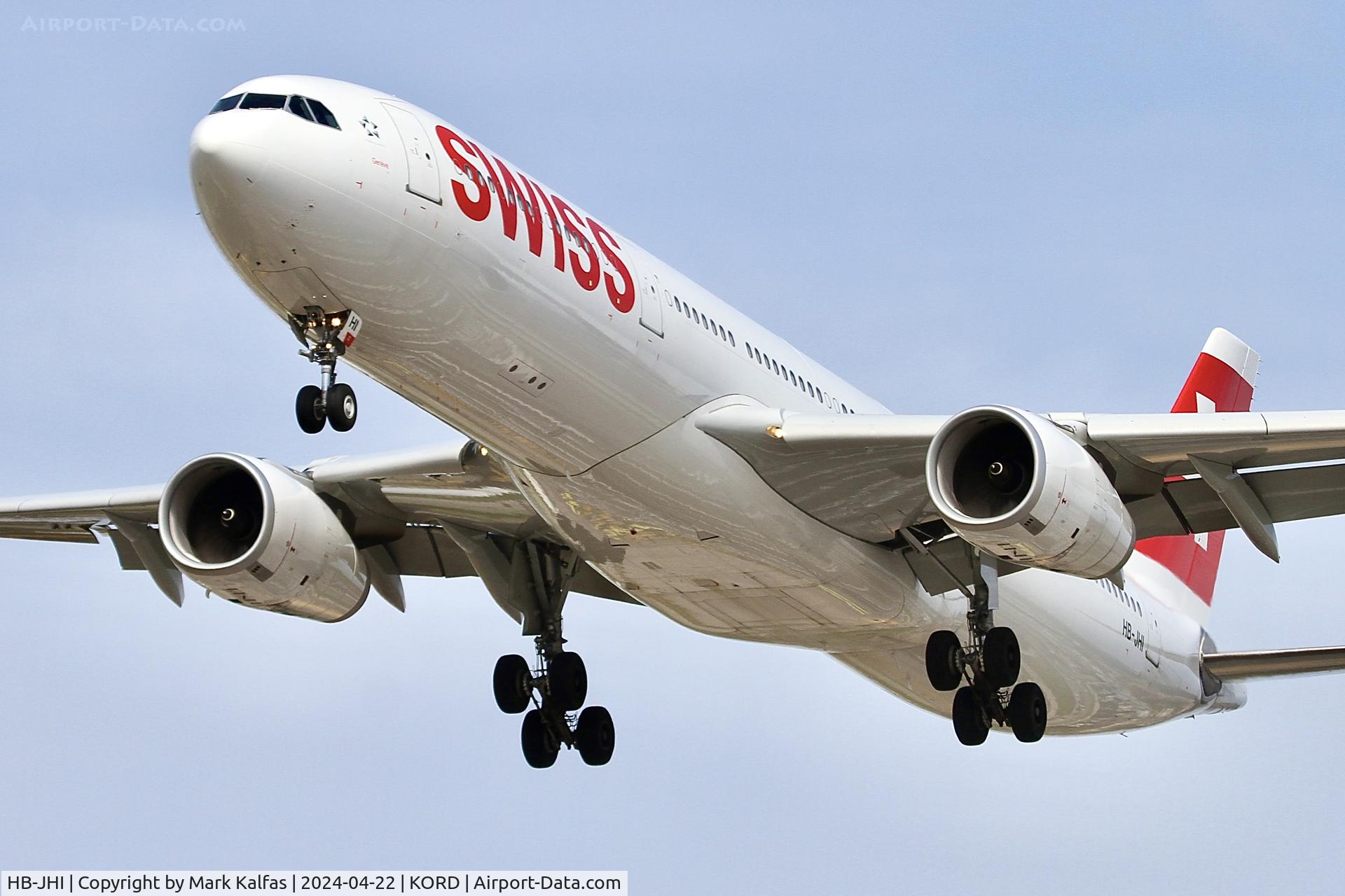 HB-JHI, 2010 Airbus A330-343X C/N 1181, A333 SWISS Airbus A330-343 HB-JHI on approach KORD