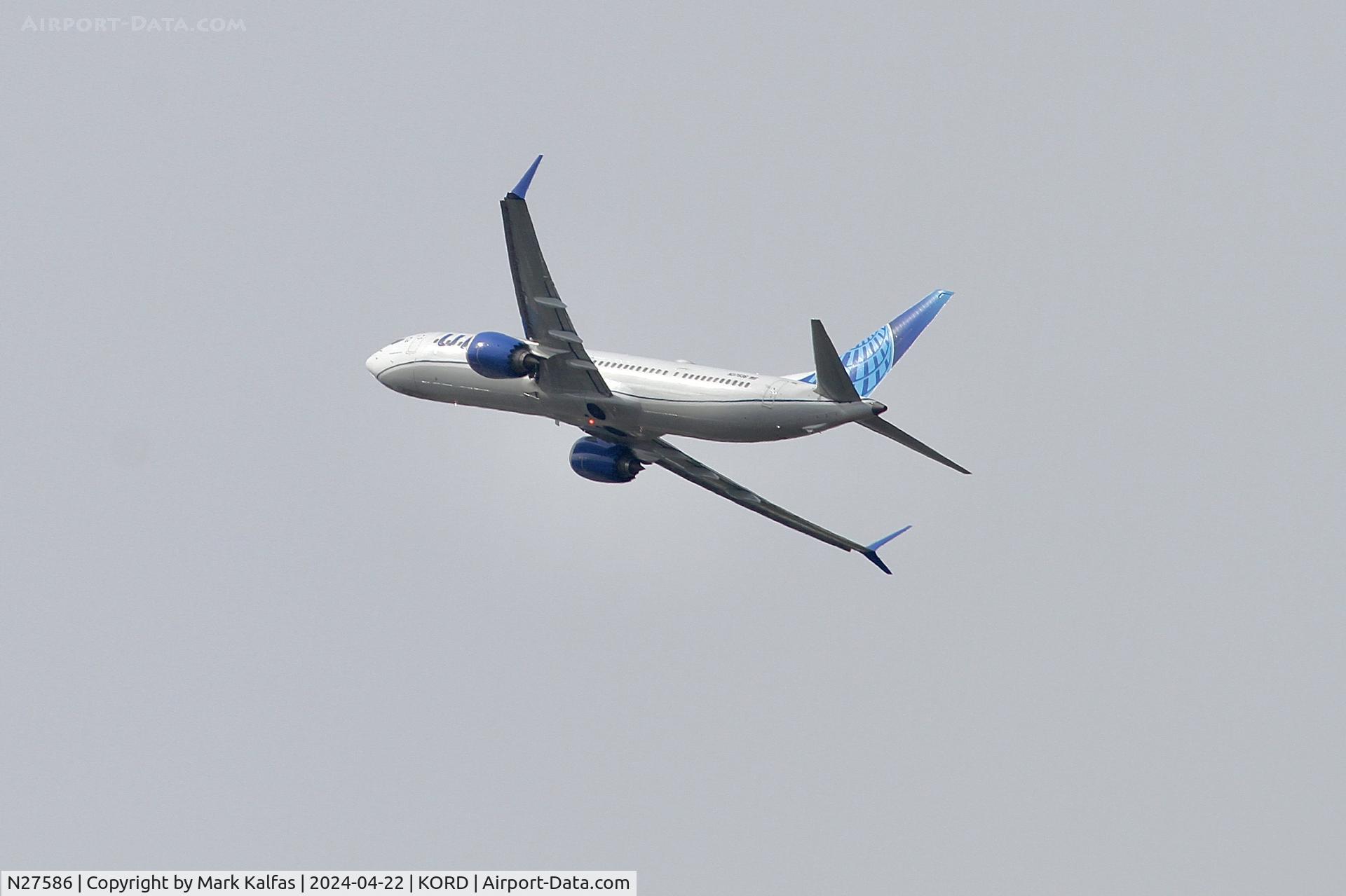 N27586, 2024 Boeing 737 MAX 9 C/N 67739, B39M Unites Airlines Boeing 737 MAX 9, N27586 departing 28R KORD