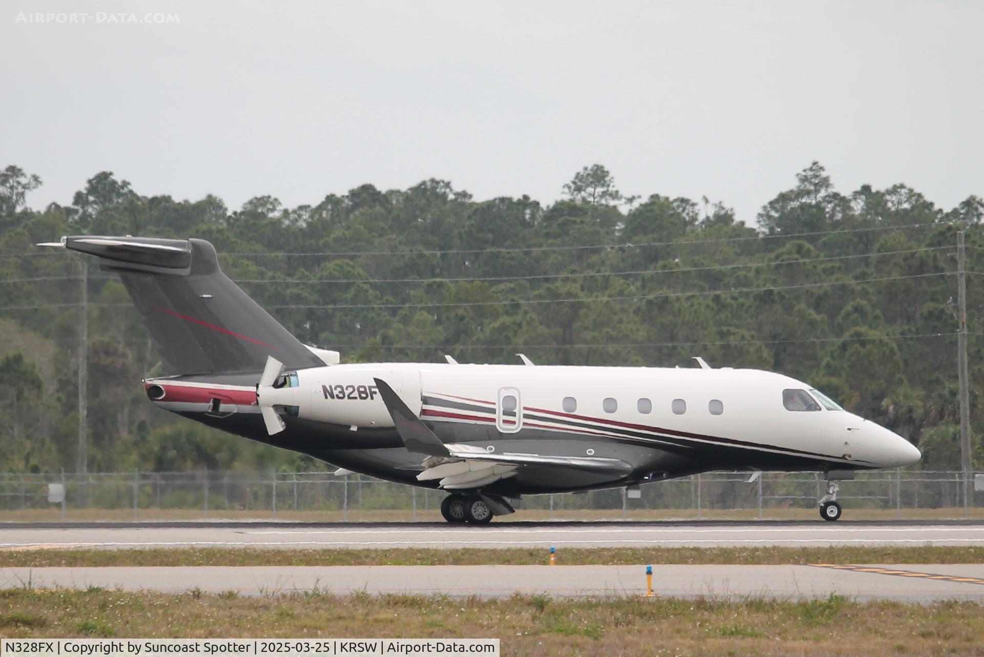N328FX, 2024 Embraer EMB-545 Praetor 500 C/N 55010128, Flexjet Flight 328 arrives at Southwest Florida International Airport following flight from Indianapolis International Airport