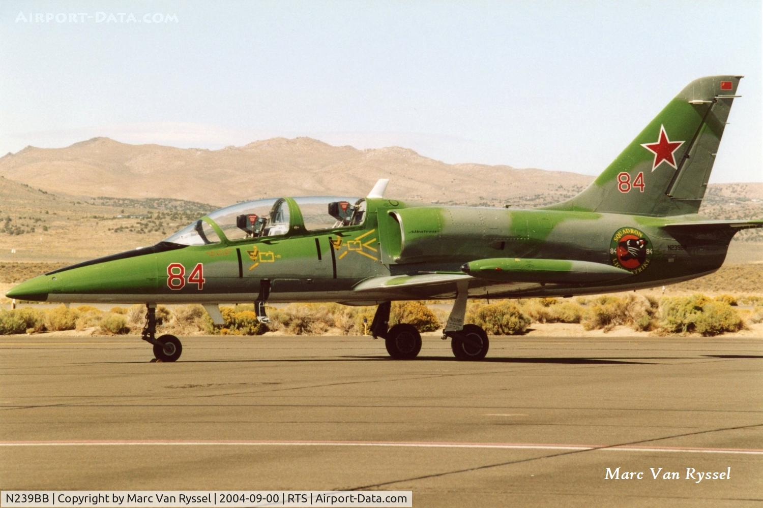 N239BB, 1984 Aero L-39C Albatros C/N 433114, N239BB race#84 at Reno Air Races 2004, pilot was Rick Vandam.