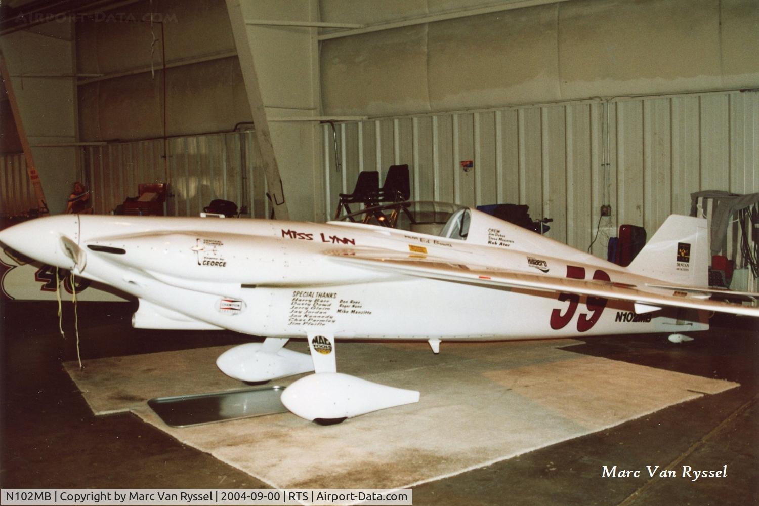 N102MB, Debus J/mountain S/bowes E DEBUS-CASST-SNOSHOO C/N DMB-001, N102MB race #59 at Reno Air Races 2004, pilot was Ed Bowes.