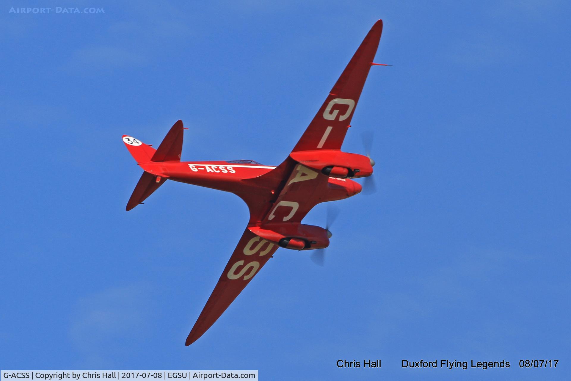 G-ACSS, 1934 De Havilland DH-88 Comet C/N 1996, Duxford Flying Legends 2017