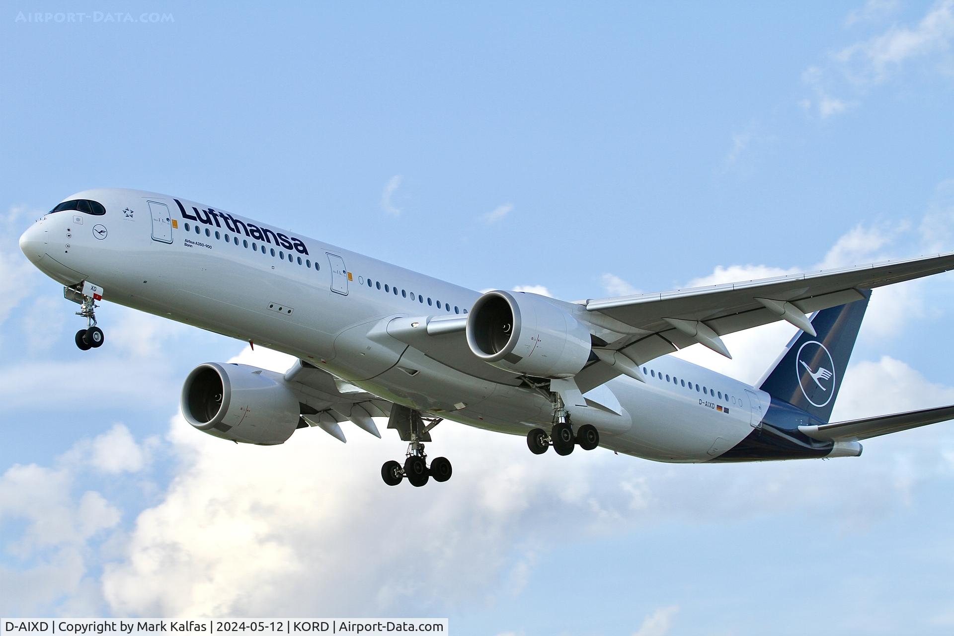 D-AIXD, 2017 Airbus A350-941 C/N 127, A359 Lufthansa Airbus A350-941 D-AIXD arriving on 28C KORD