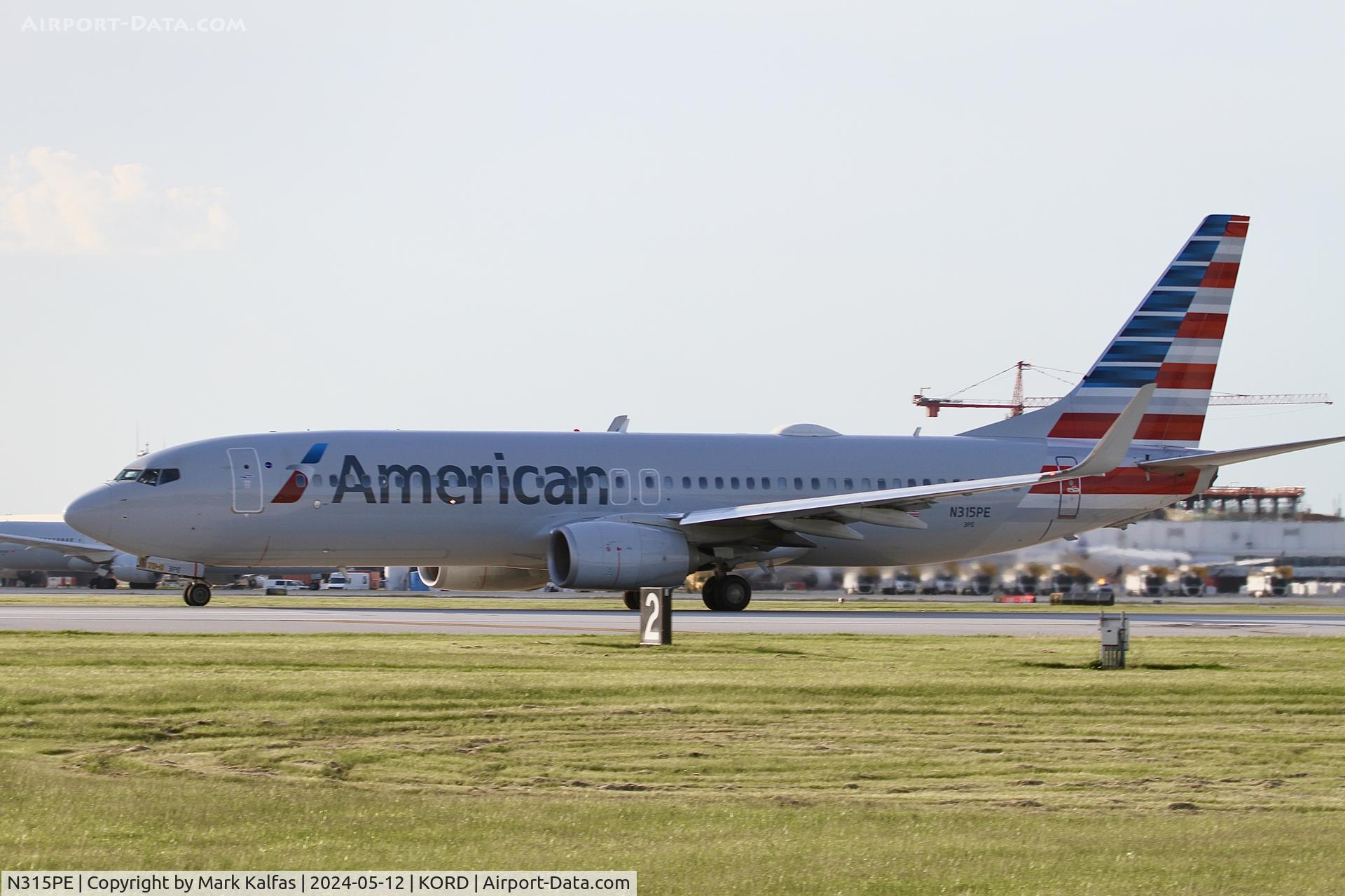 N315PE, 2017 Boeing 737-823 C/N 31261, B738 American Airlines Boeing 737-823 N315PE departing 22L KORD