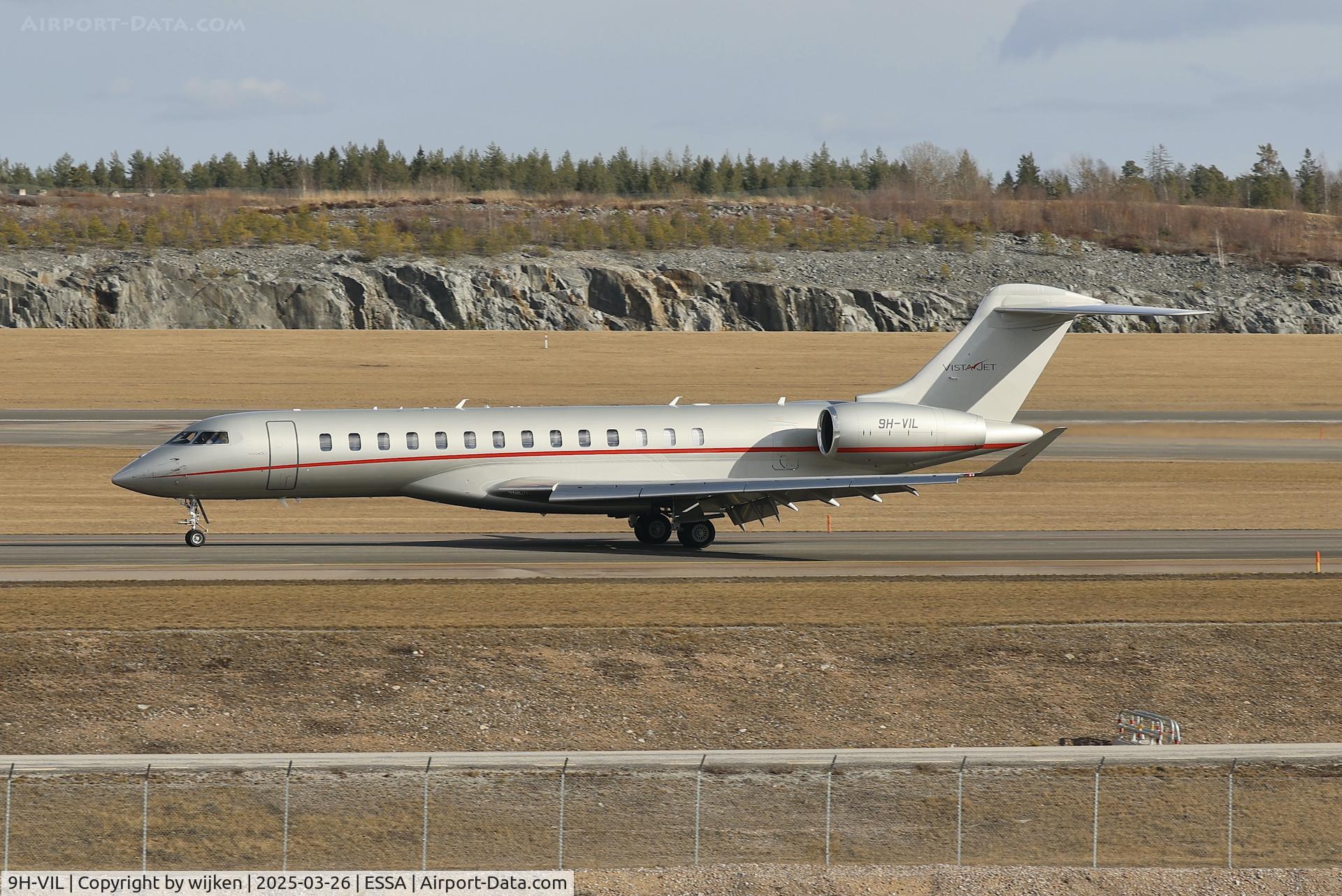 9H-VIL, Bombardier BD-700 2A12 Global C/N 70109, Twy W