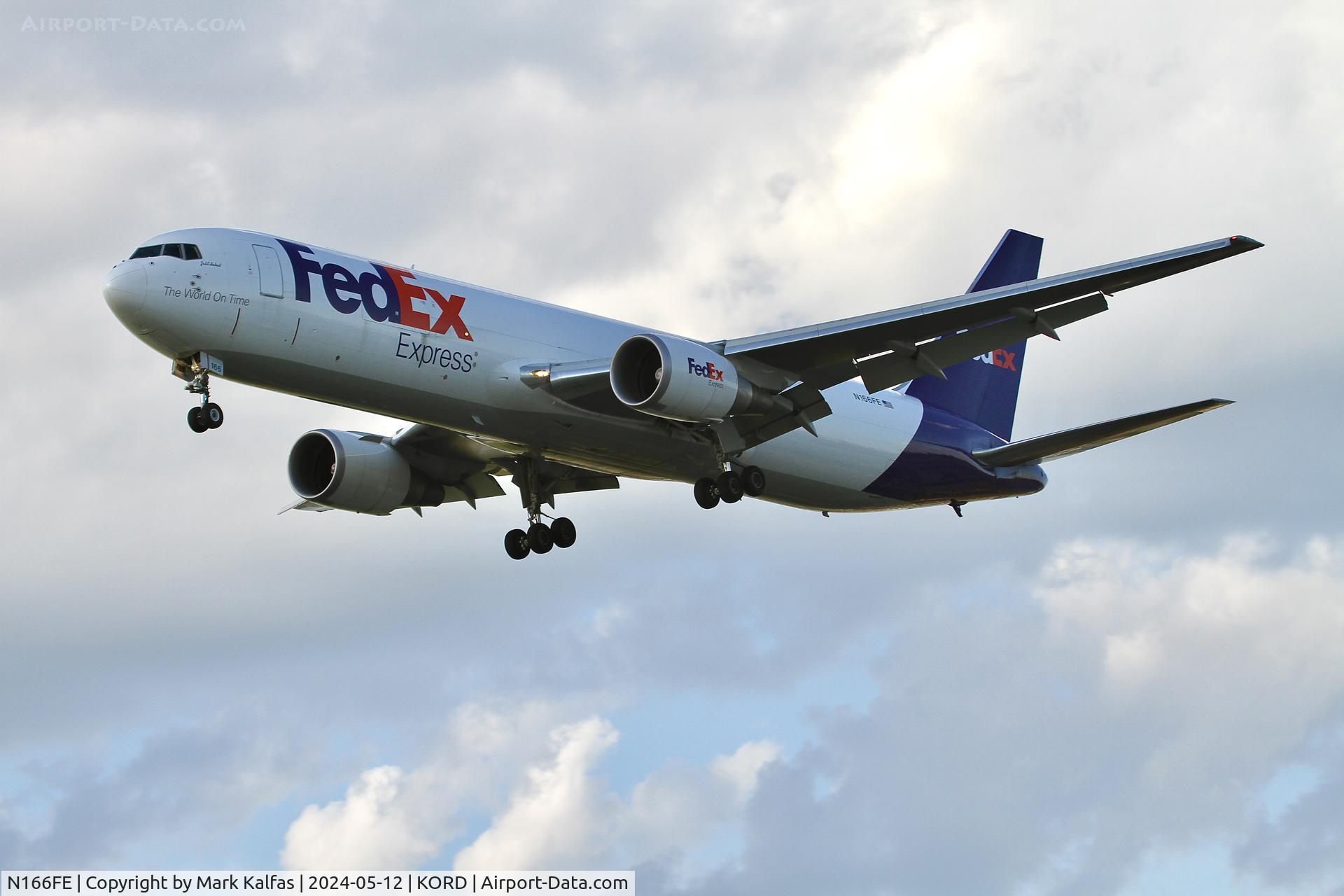 N166FE, 2018 Boeing 767-3S2F(ER) C/N 43633, B763 FED EX  Boeing 767-3S2F(ER) N166FE arriving 28C KORD