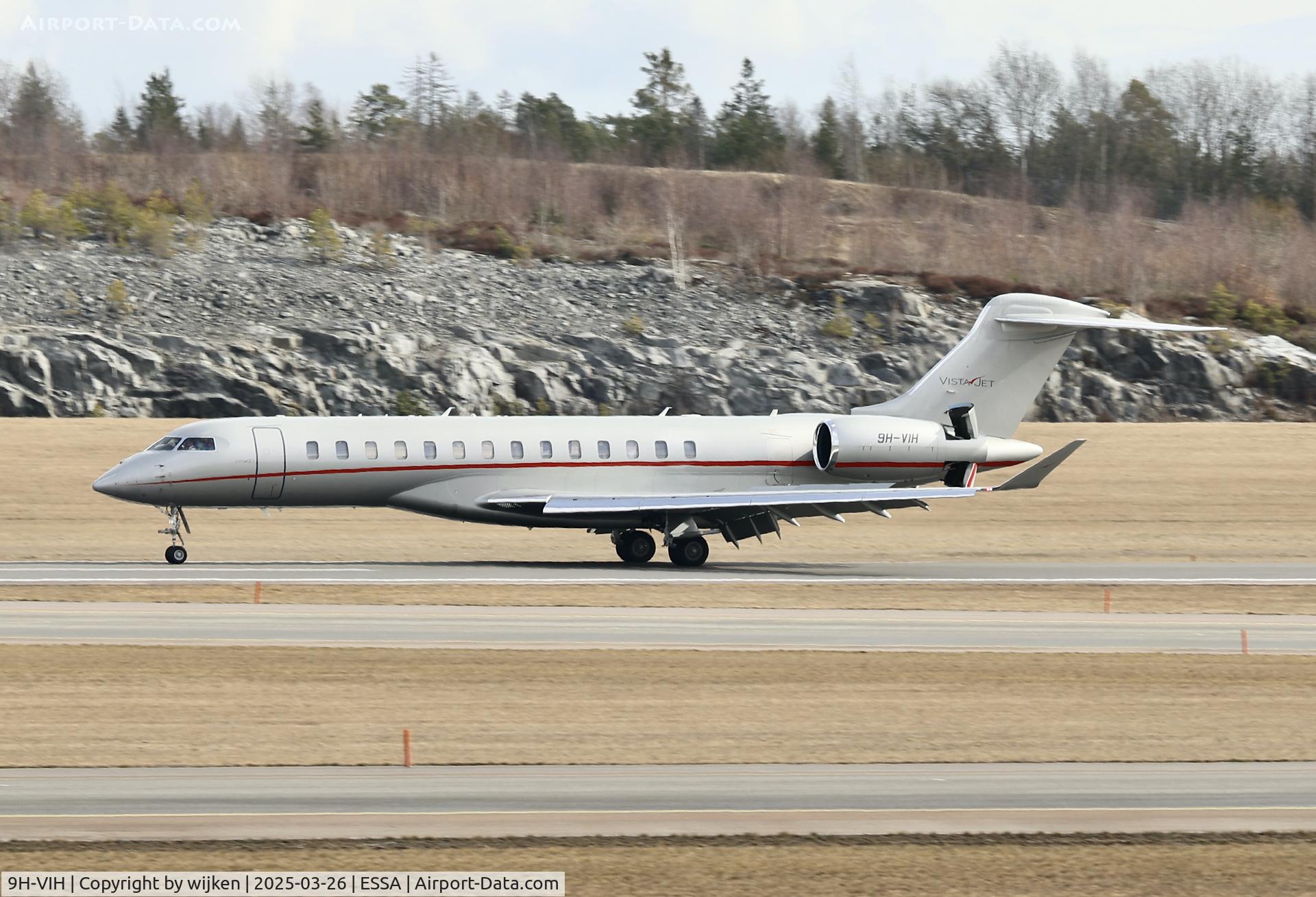 9H-VIH, 2021 Bombarier Global 7500 C/N 70087, Rwy 01R