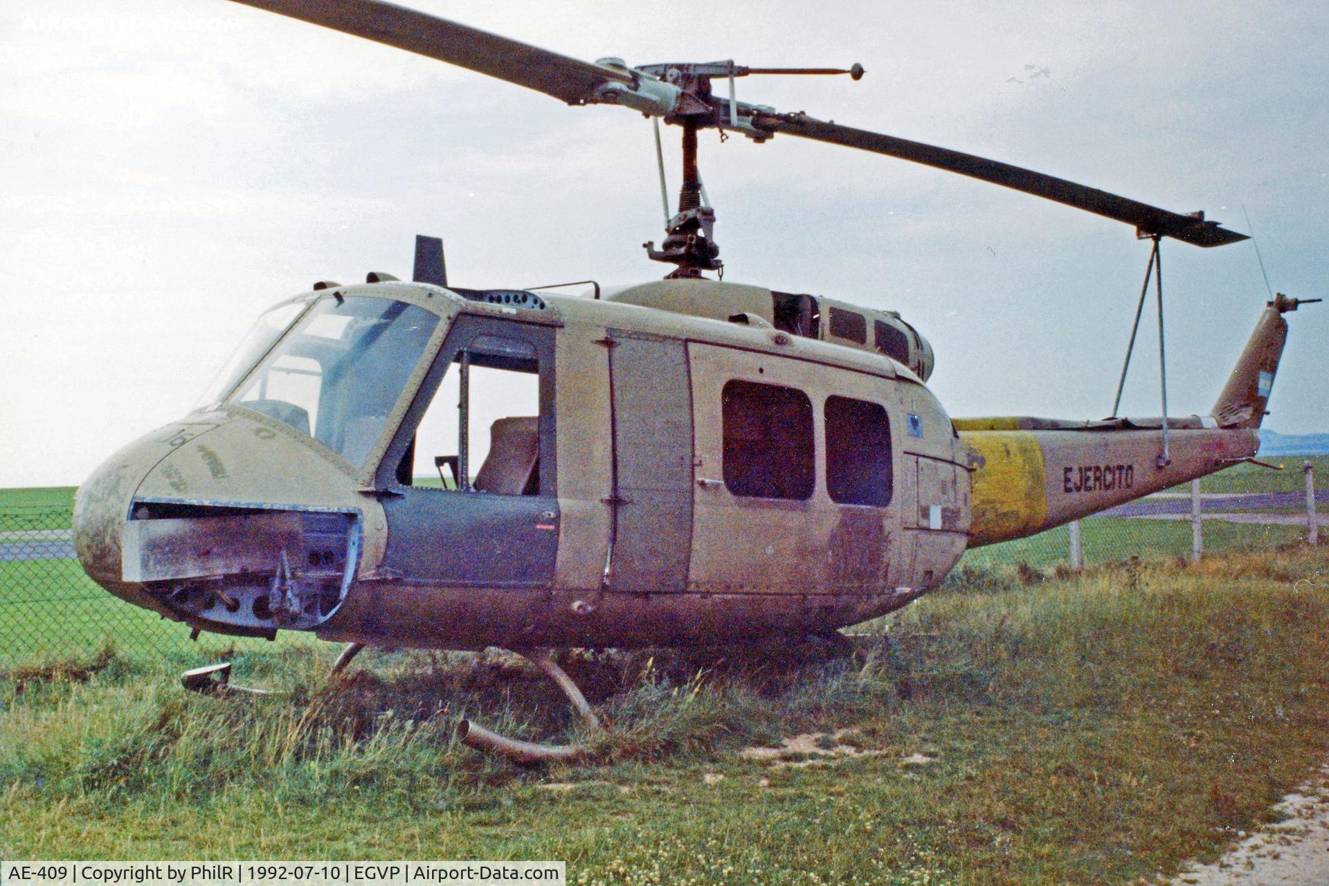 AE-409, 1972 Bell UH-1H Iroquois C/N 13205, AE-409 1972 Bell UH-1H Huey Argentine Army Middle Wallop 08.04.18 (1)