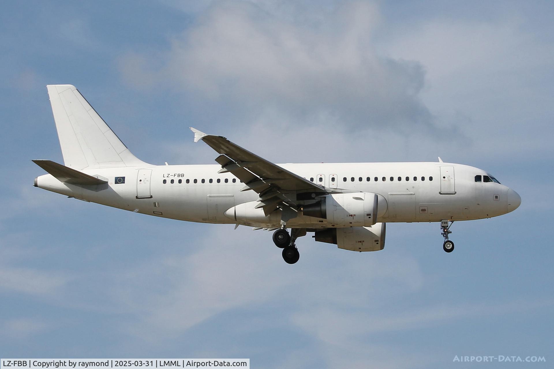 LZ-FBB, 2007 Airbus A319-112 C/N 3309, Airbus A319 reg LZ-FBB of Bulgaria Air on short finals to RW31 in Malta.