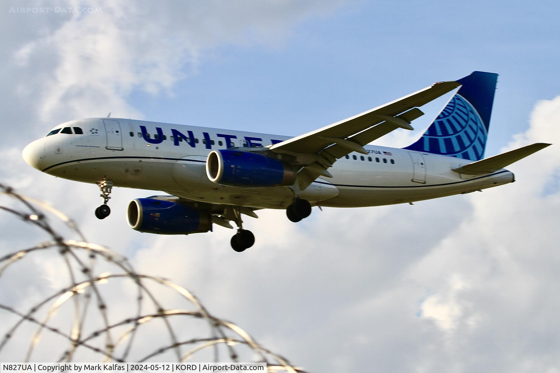 N827UA, 1999 Airbus A319-131 C/N 1022, A319 United Airlines Airbus A319-131 N827UA 28C approach KORD