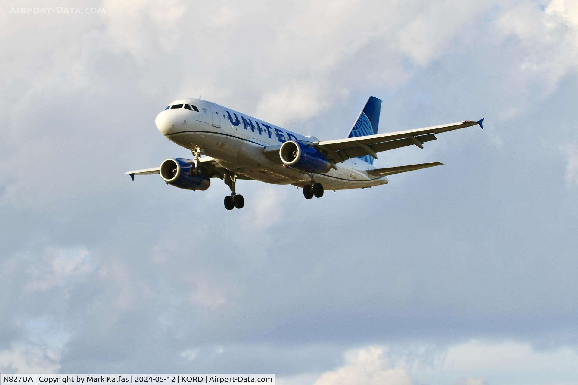 N827UA, 1999 Airbus A319-131 C/N 1022, A319 United Airlines Airbus A319-131 N827UA 28C approach KORD