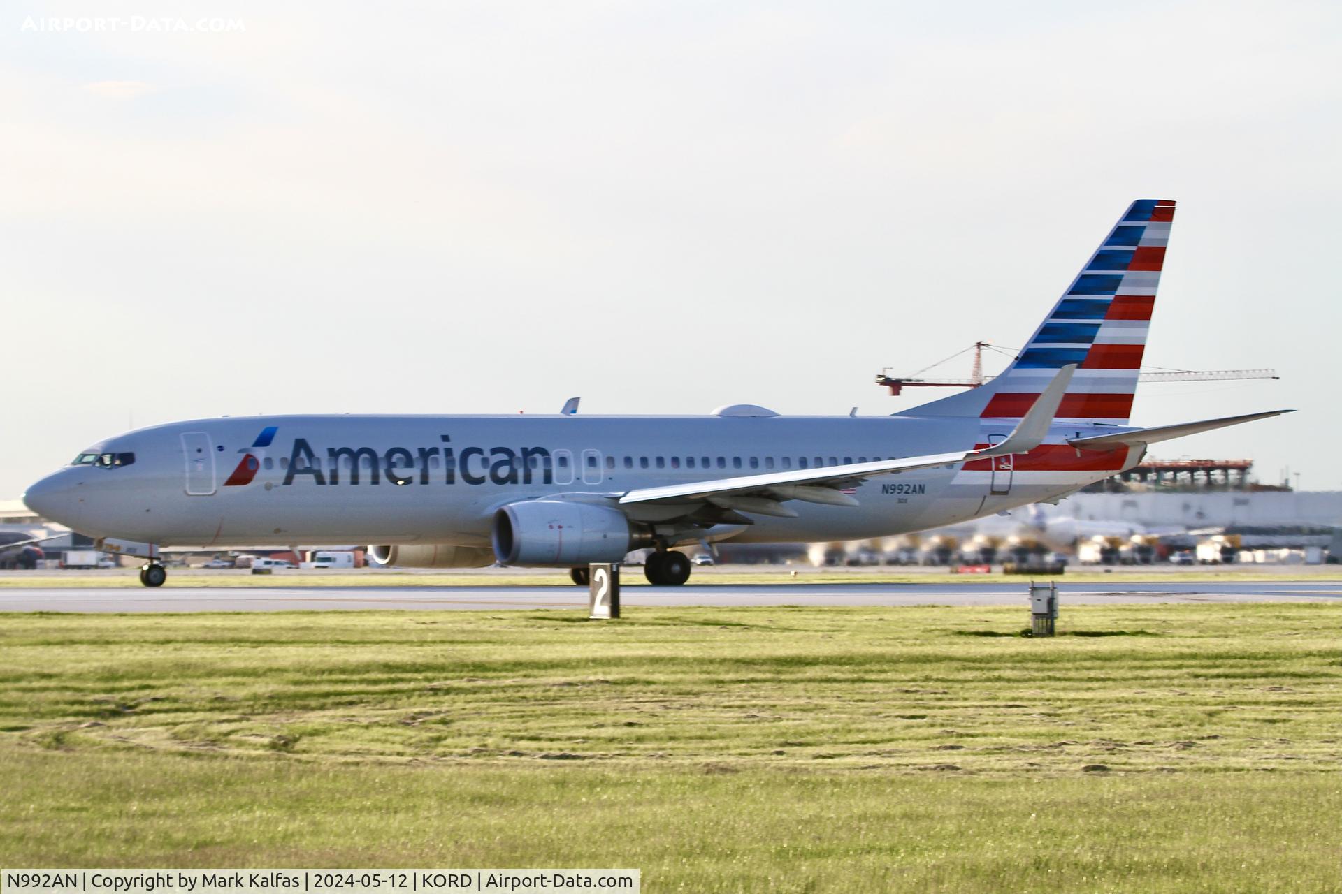 N992AN, 2009 Boeing 737-823 C/N 31071, B738 American Airlines  Boeing 737-823 N992AN departing 22L KORD