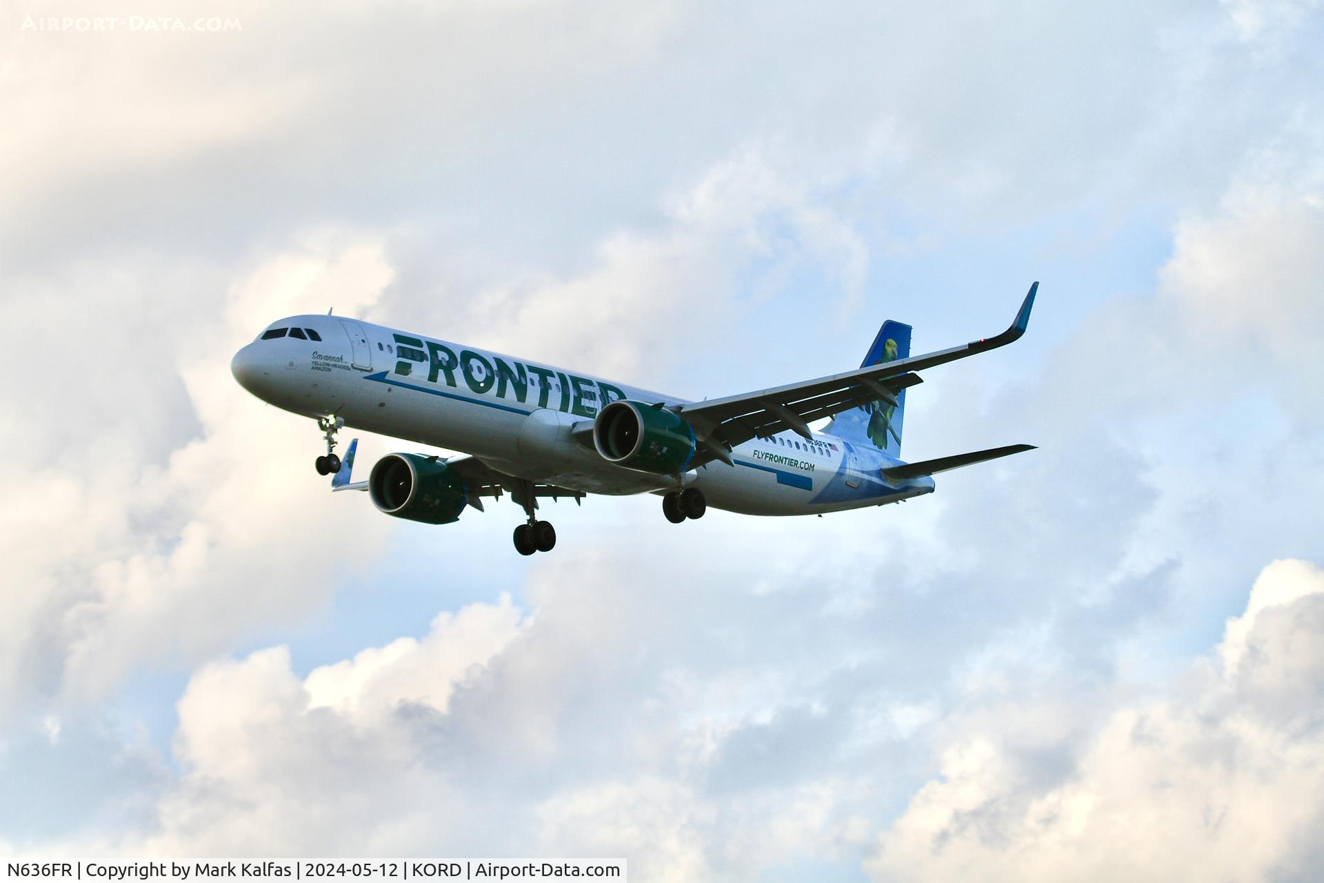 N636FR, 2024 Airbus A321-271NX C/N 11839, A21N Frontier Airlines Airbus A321-271NX N636FR 28C approach KORD