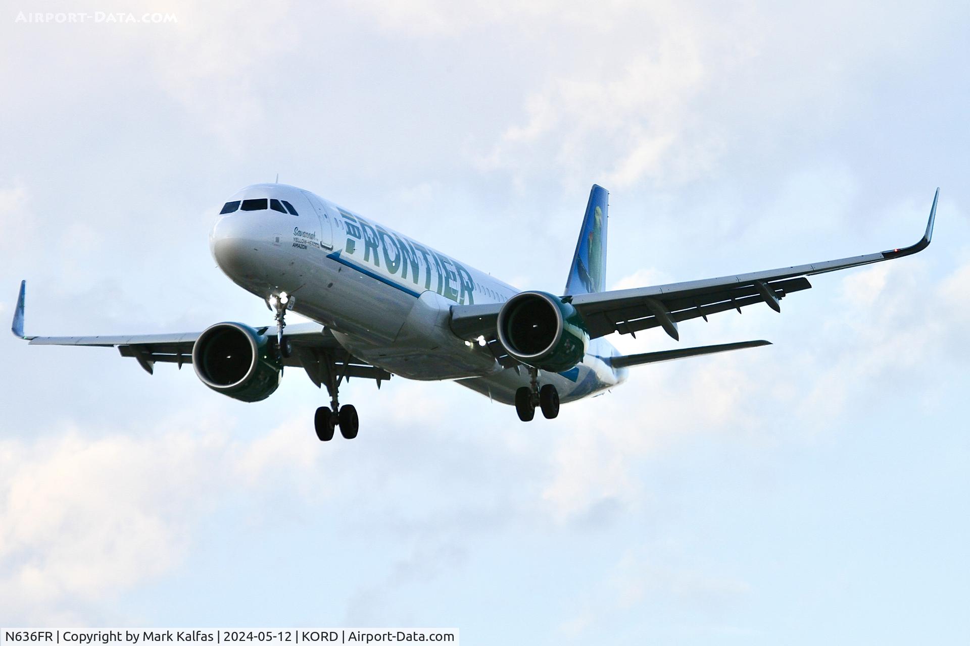 N636FR, 2024 Airbus A321-271NX C/N 11839, A21N Frontier Airlines Airbus A321-271NX N636FR 28C approach KORD