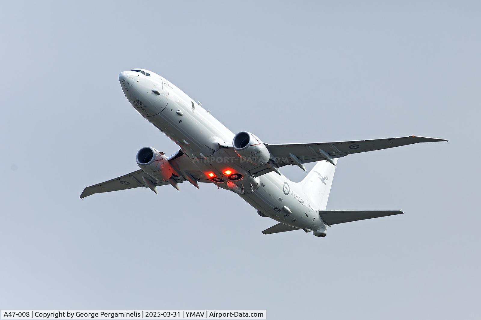 A47-008, 2018 Boeing P-8A Poseidon C/N 63191, Departures Monday, Australian International Airshow 2025.