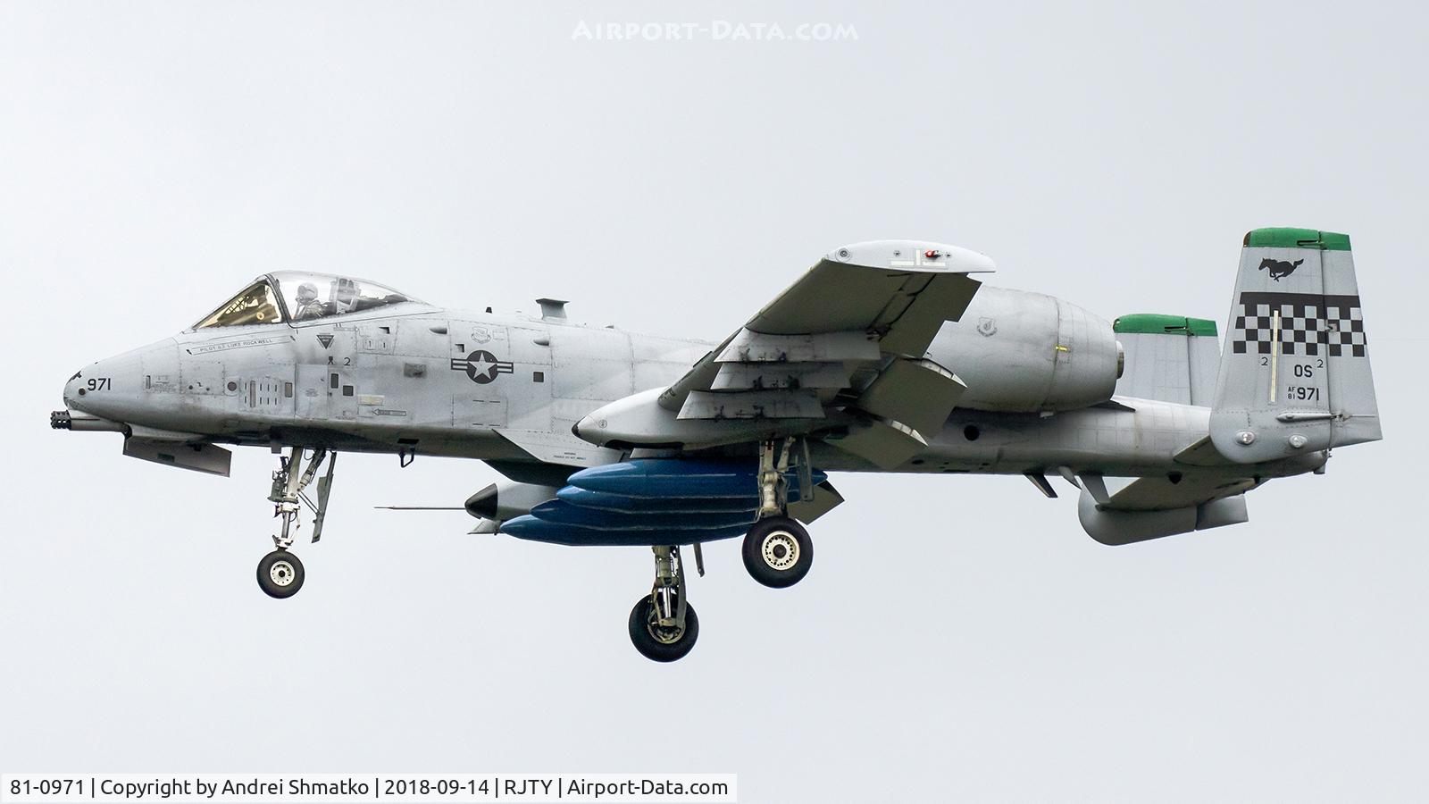 81-0971, Fairchild Repubic A-10C Thunderbolt II C/N A10-0665, Arriving for Yokota Friendship Festival.