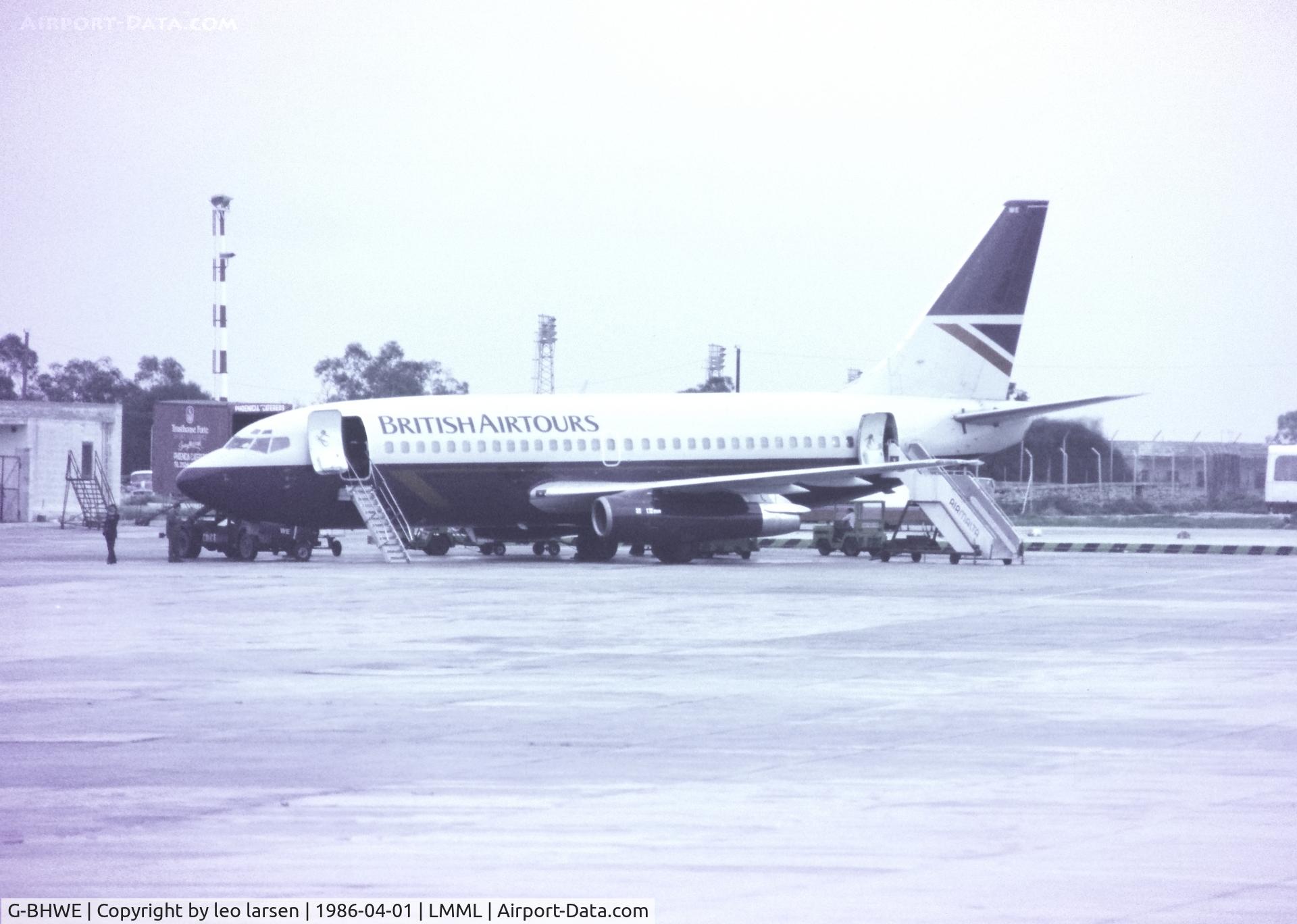 G-BHWE, 1980 Boeing 737-204 C/N 22364, Malta 11.11.1986