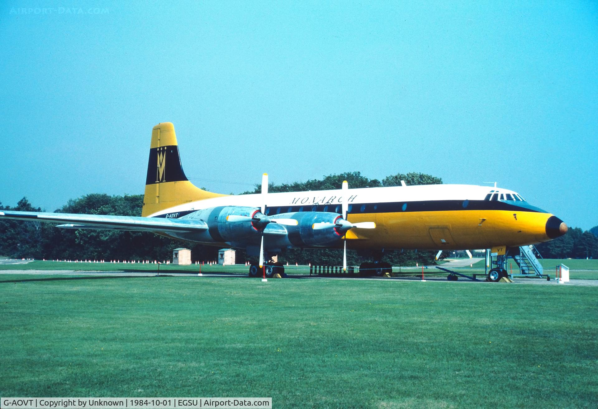 G-AOVT, 1958 Bristol 175 Britannia 312 C/N 13427, Duxford Air Museum 10.1984