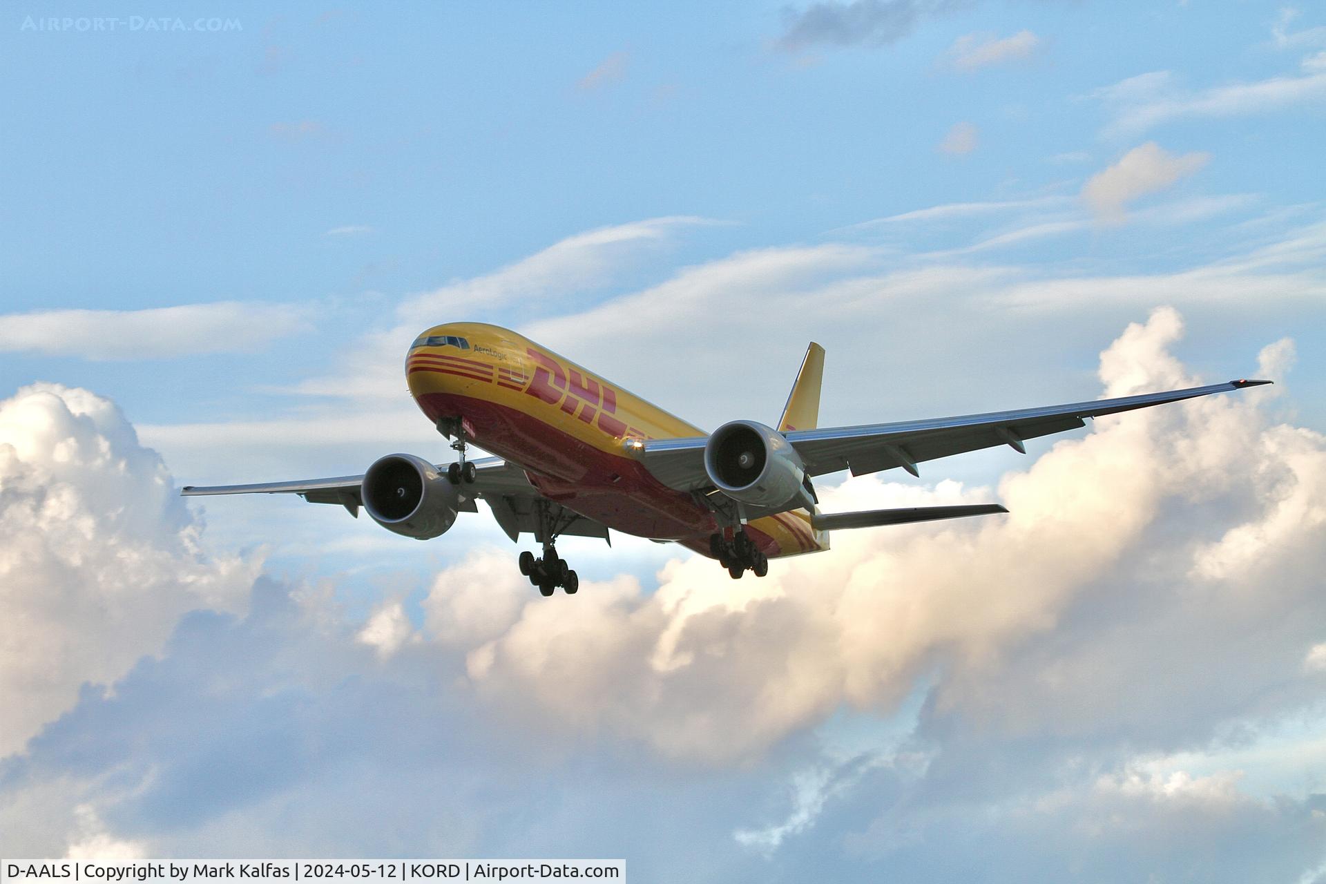 D-AALS, 2021 Boeing 777-F C/N 66862, B77L AeroLogic /DHL Boeing 777-F, D-AALS on approach 28C KORD