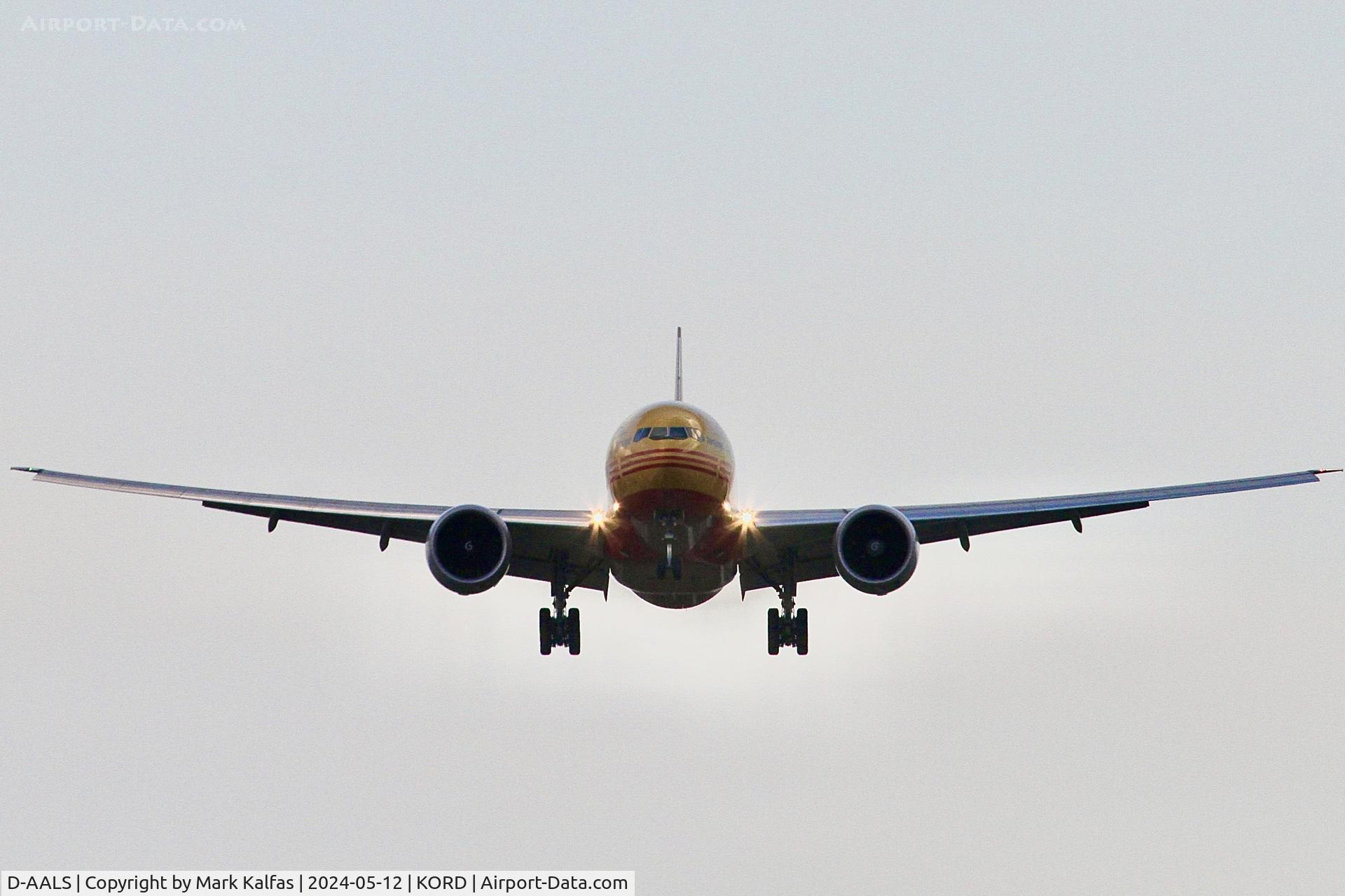 D-AALS, 2021 Boeing 777-F C/N 66862, B77L AeroLogic /DHL Boeing 777-F, D-AALS on approach 28C KORD