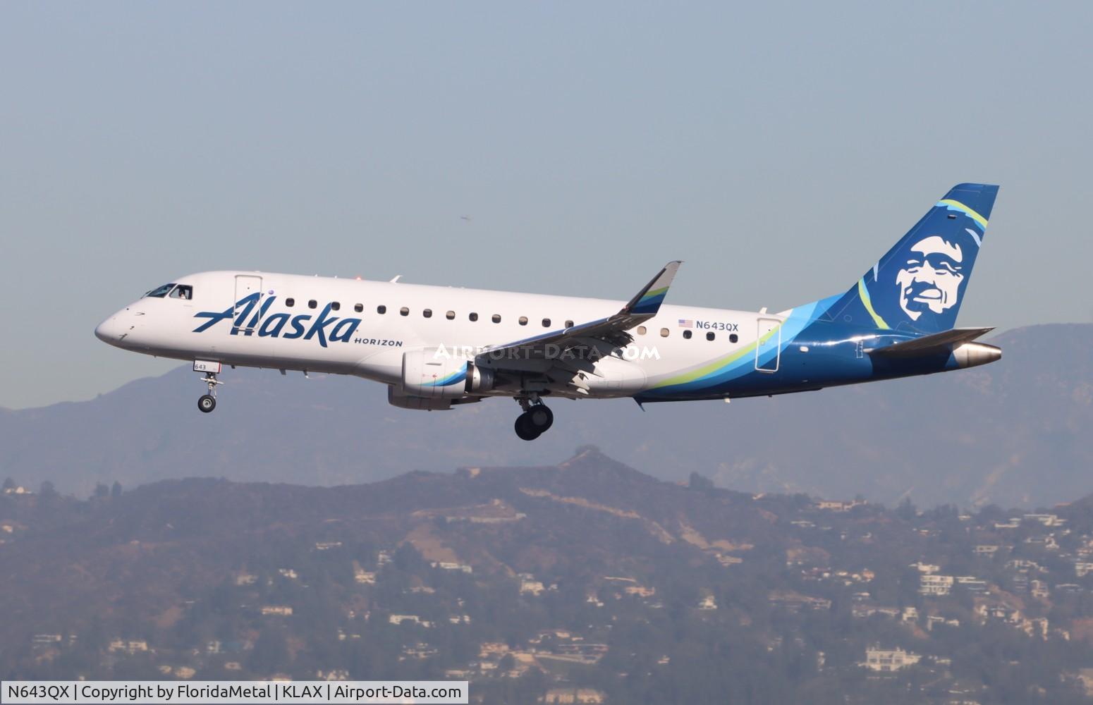 N643QX, 2018 Embraer ERJ-175 (ERJ-170-200LR) C/N 17000763, QXE/ASA E175 zx pae-lax