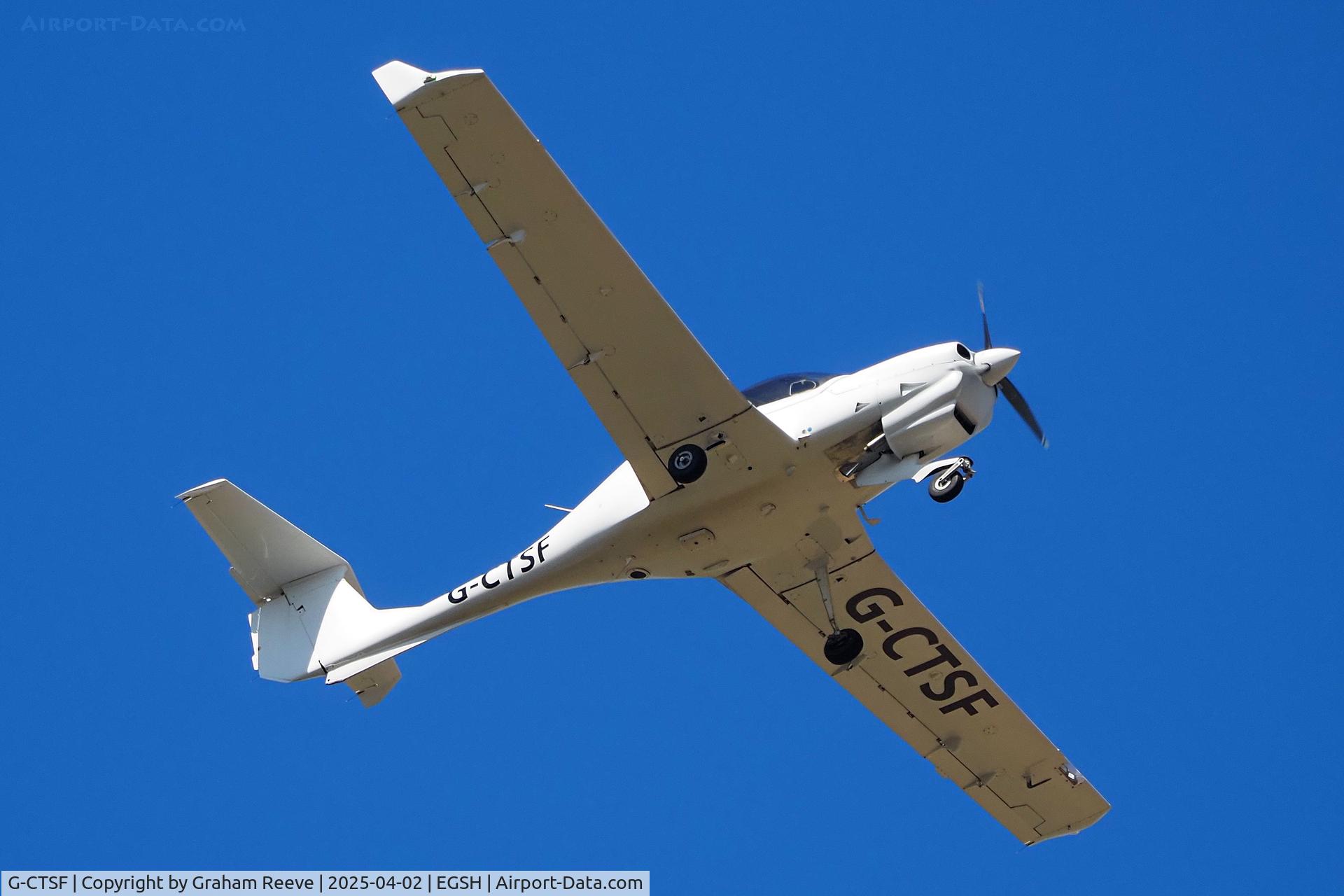 G-CTSF, 2015 Diamond DA-40NG Diamond Star C/N 40.N284, Departing from Norwich.