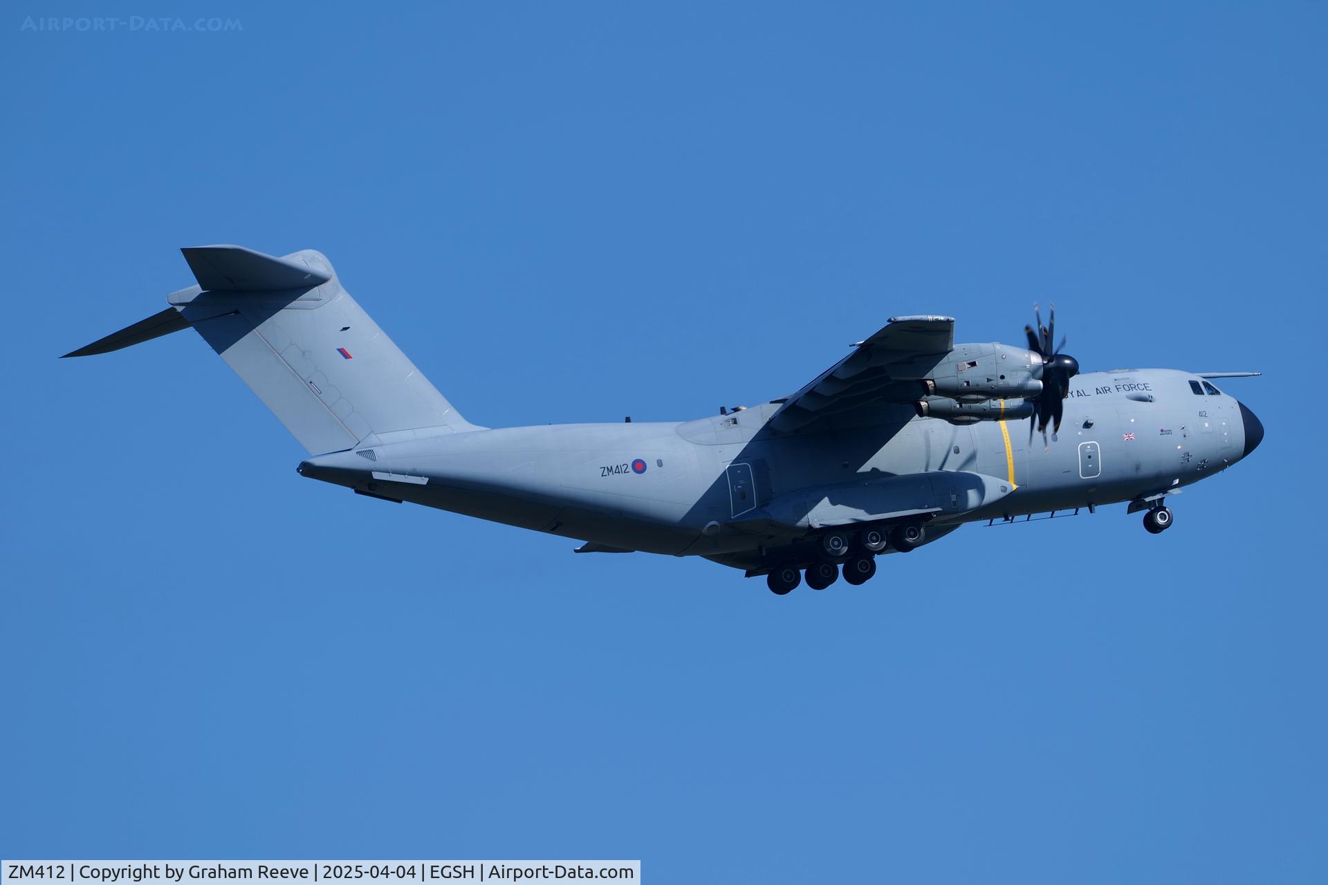 ZM412, 2016 Airbus A400M-180 Atlas C.1 C/N 042, In the circuit at Norwich.