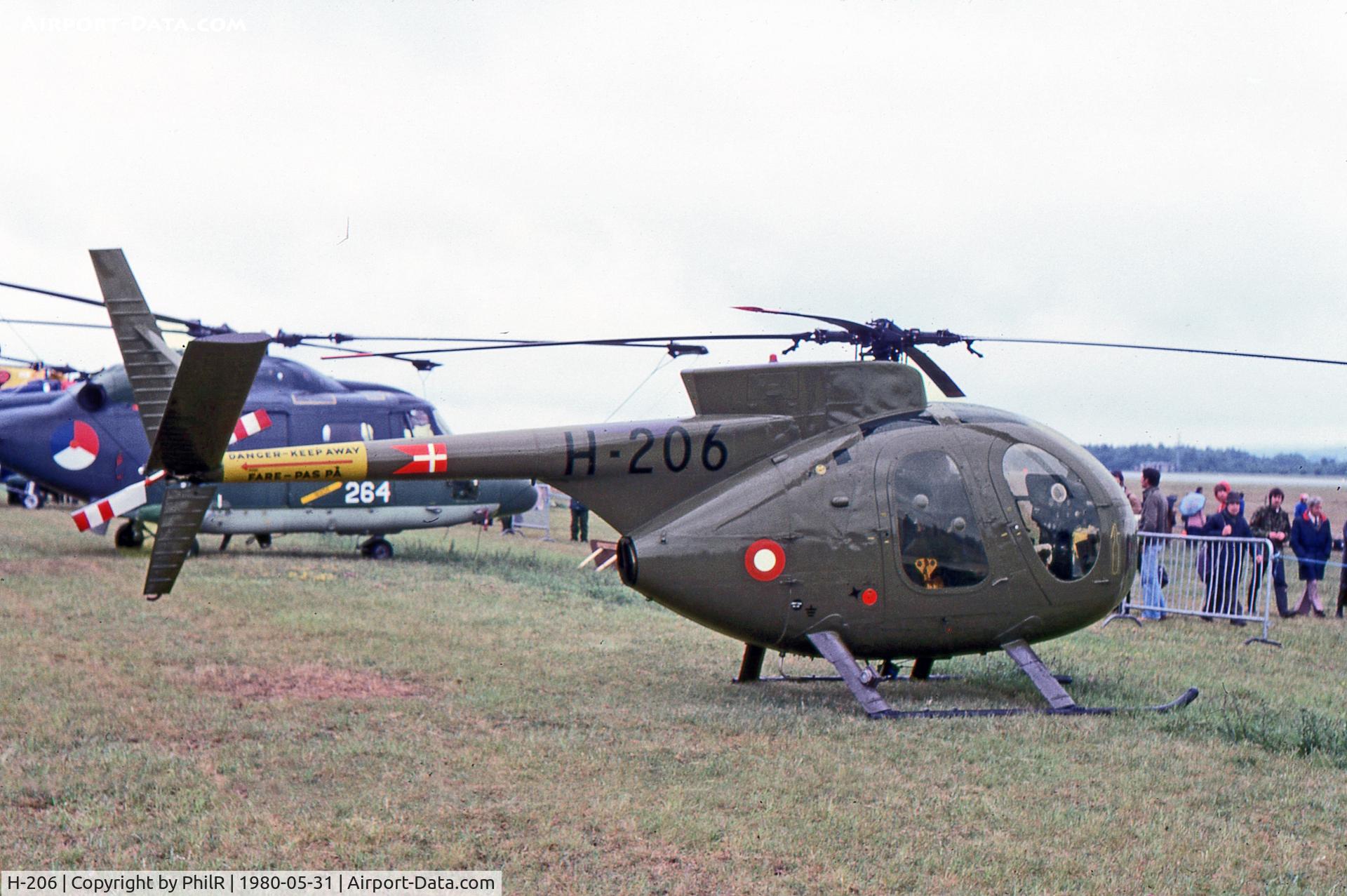 H-206, 1971 Hughes 369HM C/N 41-0206M, H-206 1971 Hughes 500M Cayuse Royal Danish Air Force IAT 06.80