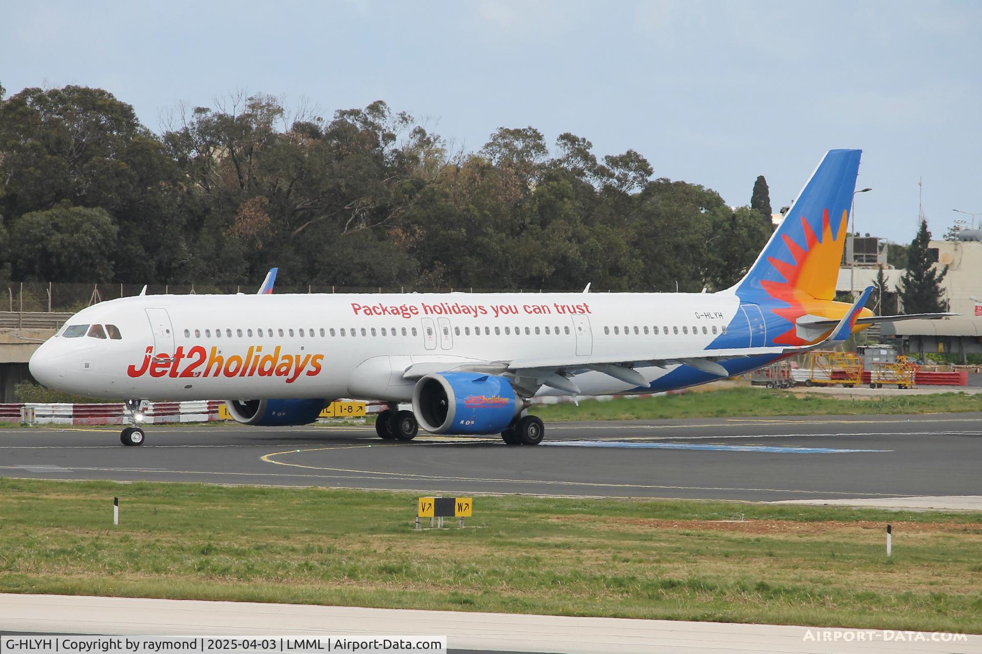 G-HLYH, Airbus 321-251NX C/N 12295, Airbus A321-251NX G-HLYH Jet2Com exiting Park No9 at Malta International Airport for departure.