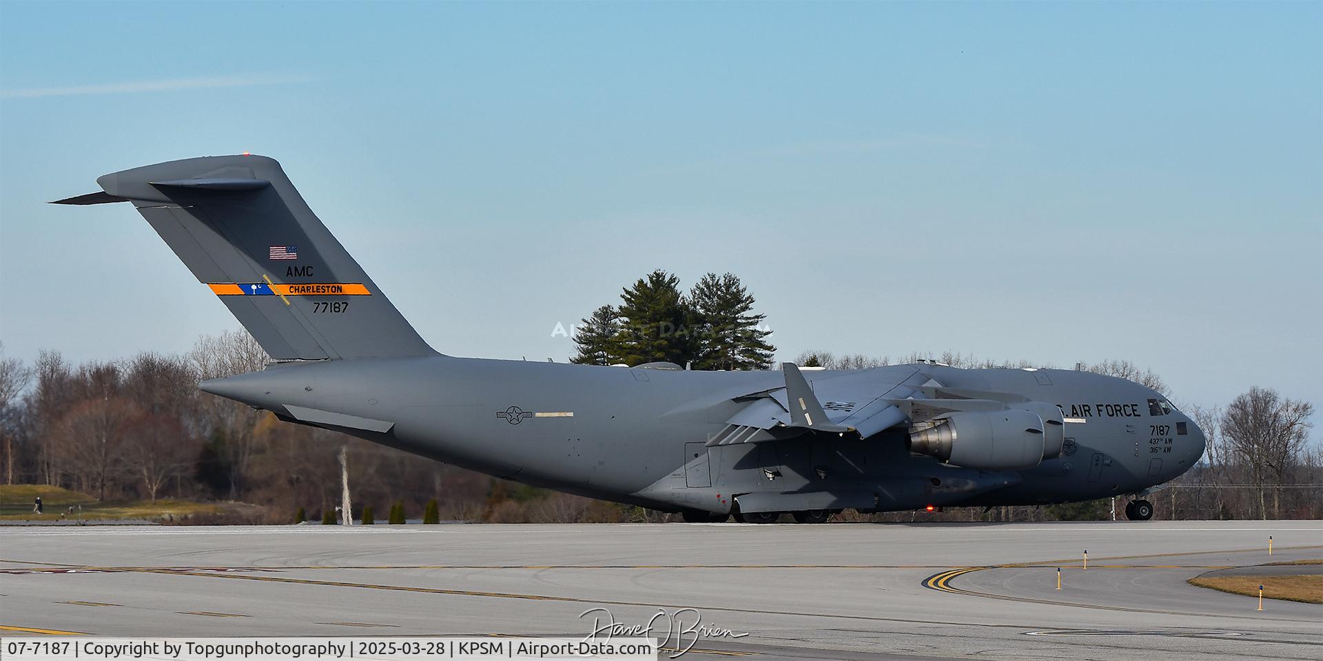 07-7187, 2007 Boeing C-17A Globemaster III C/N P-187, 437th AW	JB Charleston, SC