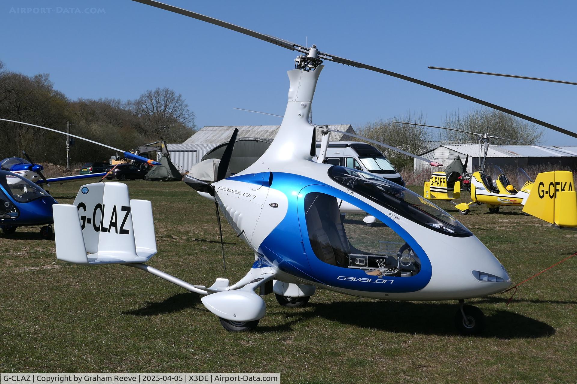 G-CLAZ, 2018 Autogyro Cavalon C/N RSUK/CVLN/029, Parked at Deenethorpe.
