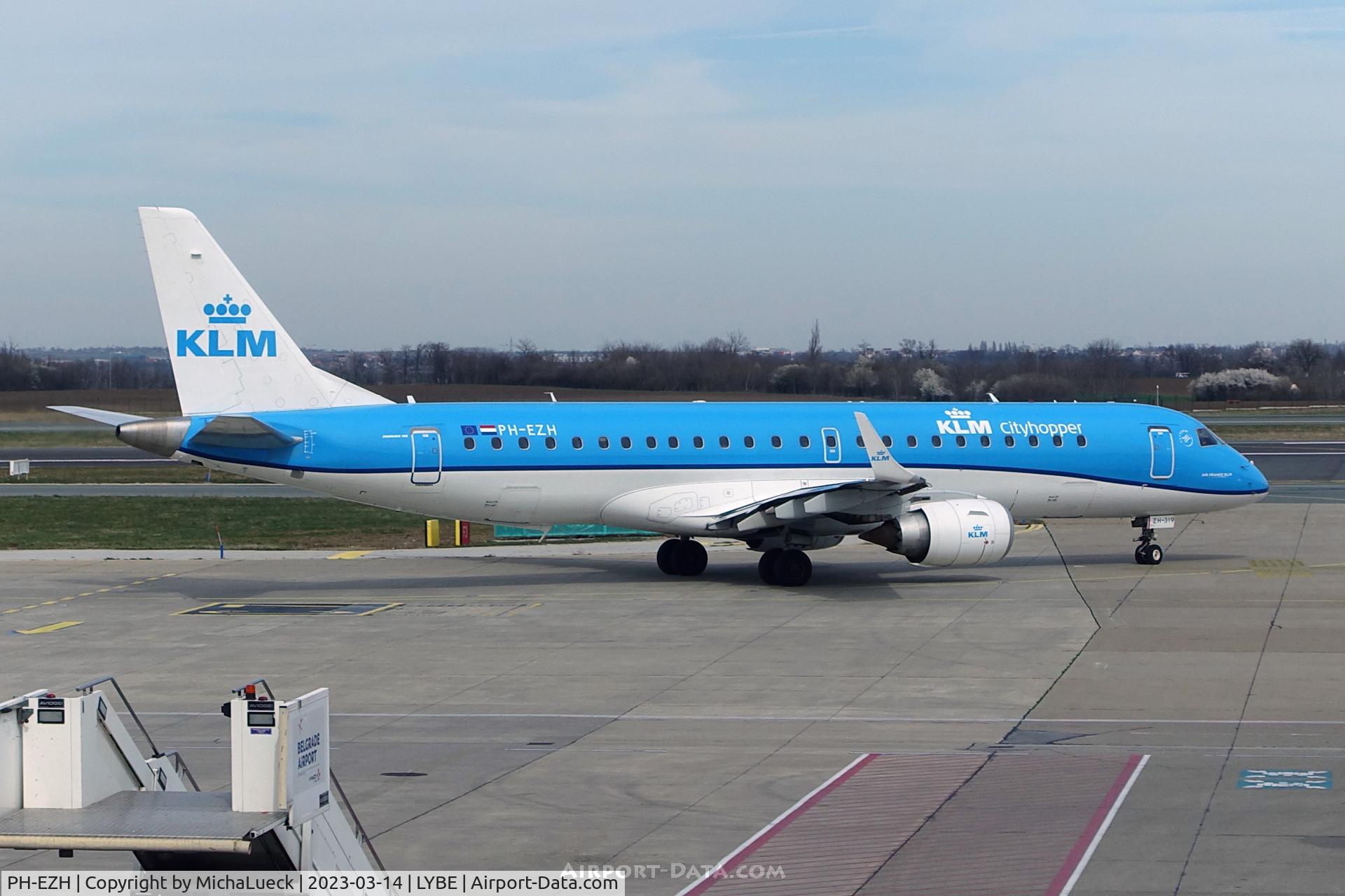 PH-EZH, 2009 Embraer 190LR (ERJ-190-100LR) C/N 19000319, At Nikola Tesla