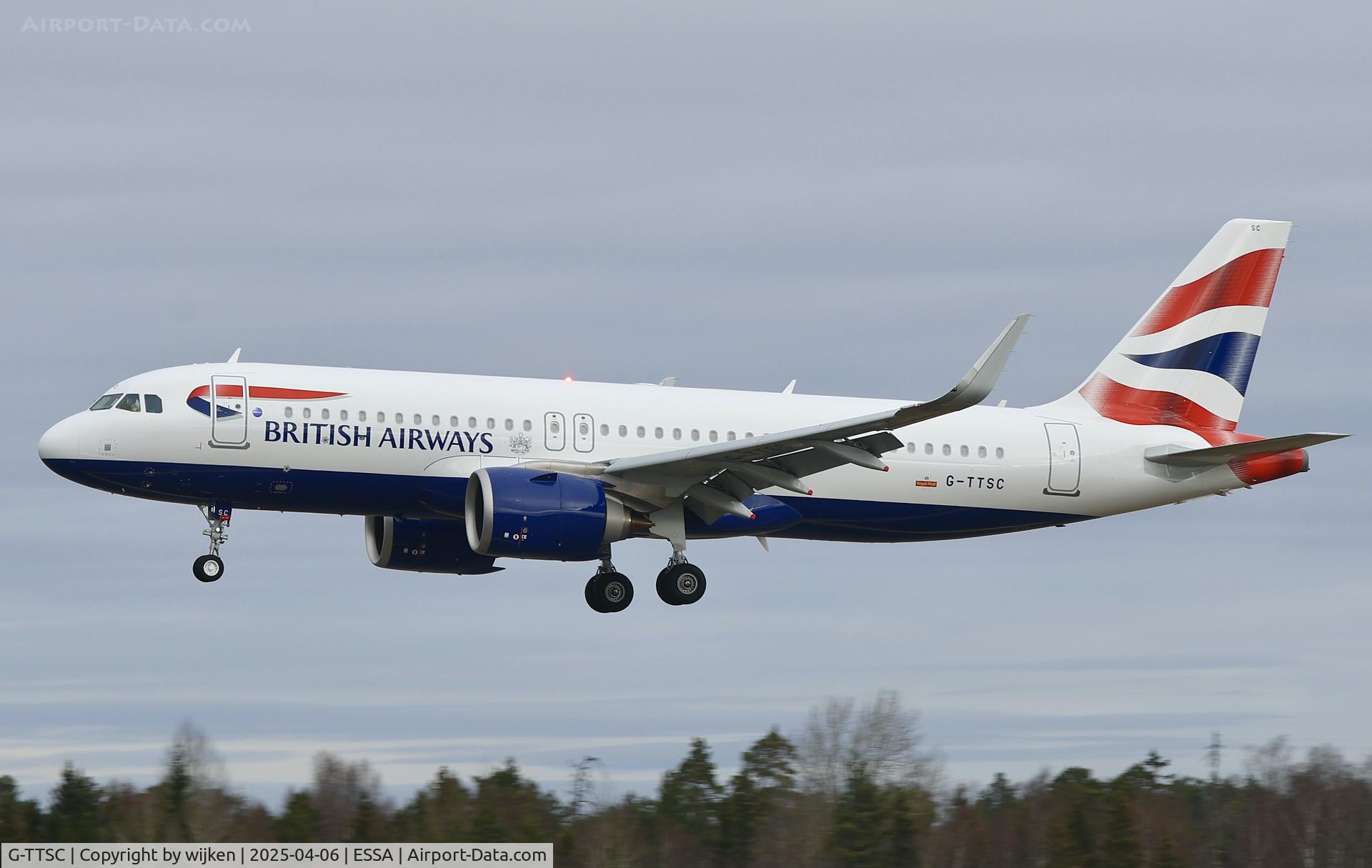 G-TTSC, 2025 Airbus A320-251N C/N 12441, Rwy 26