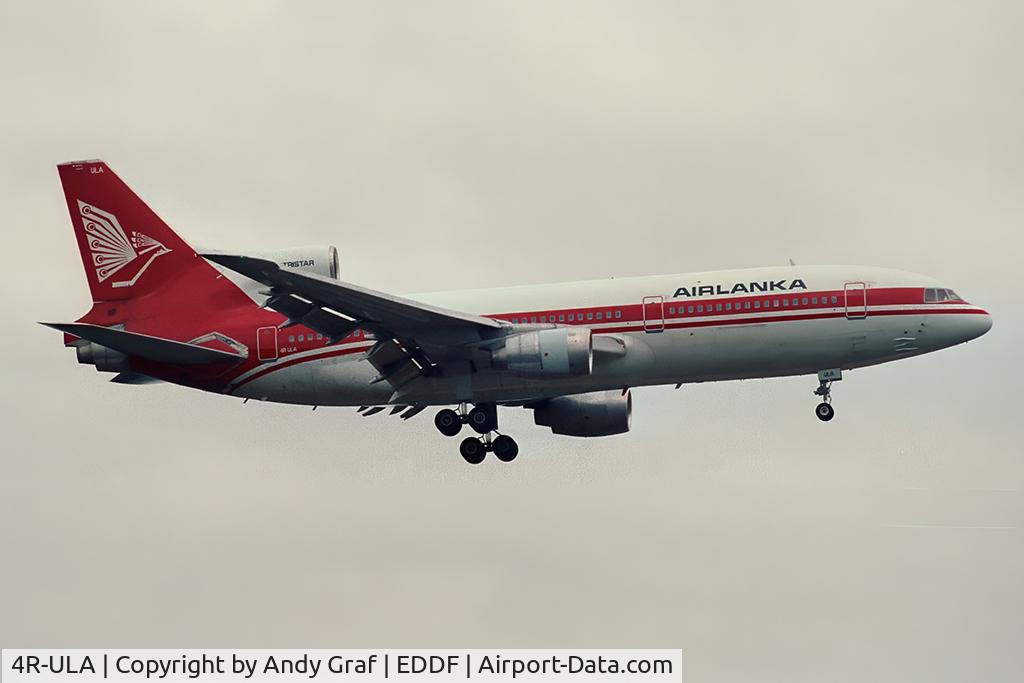4R-ULA, 1982 Lockheed L-1011 Tristar 500 C/N 293F-1235, Air Lanka L1011-500
