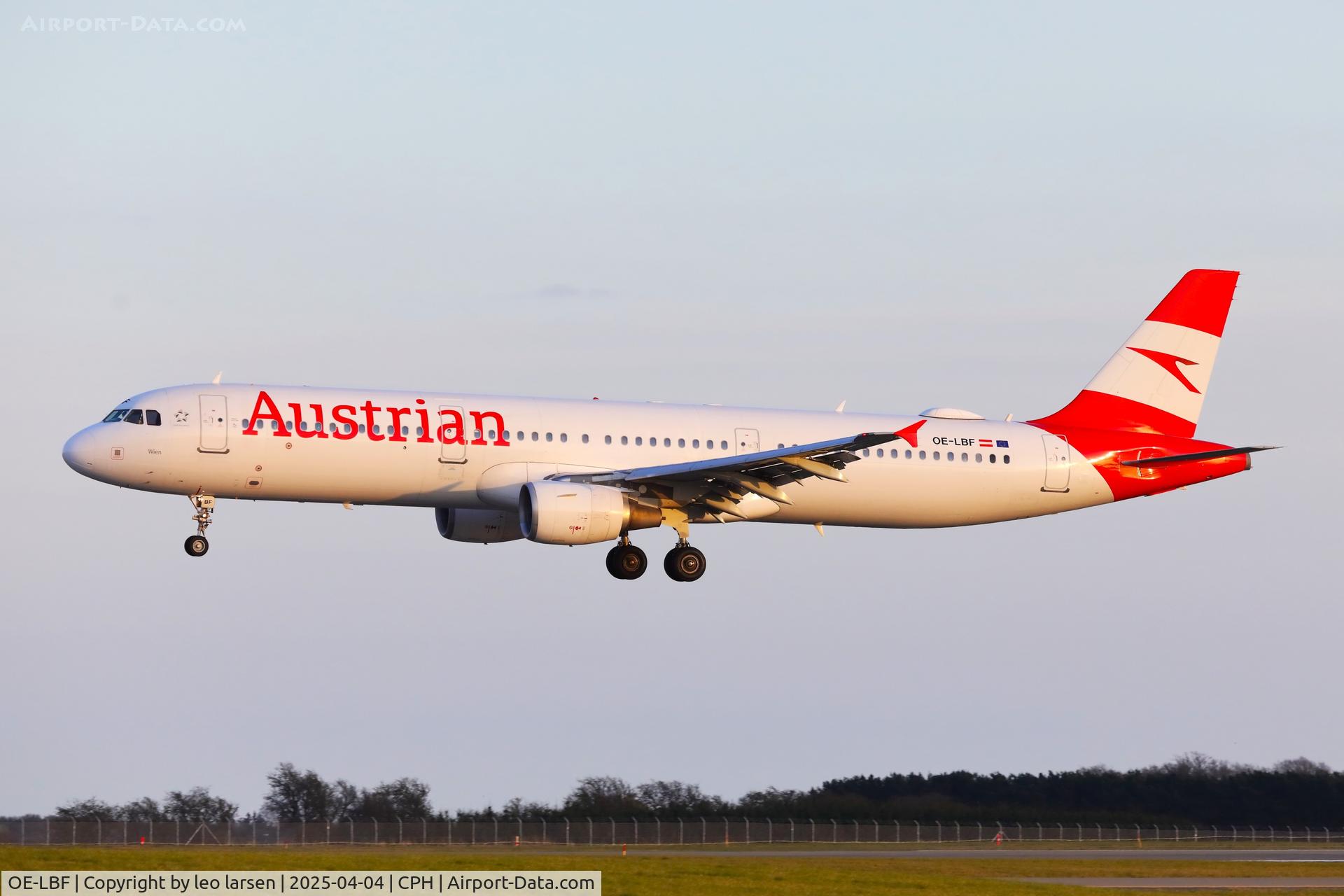 OE-LBF, 2001 Airbus A321-211 C/N 1458, Copenhagen 4.4.2025
